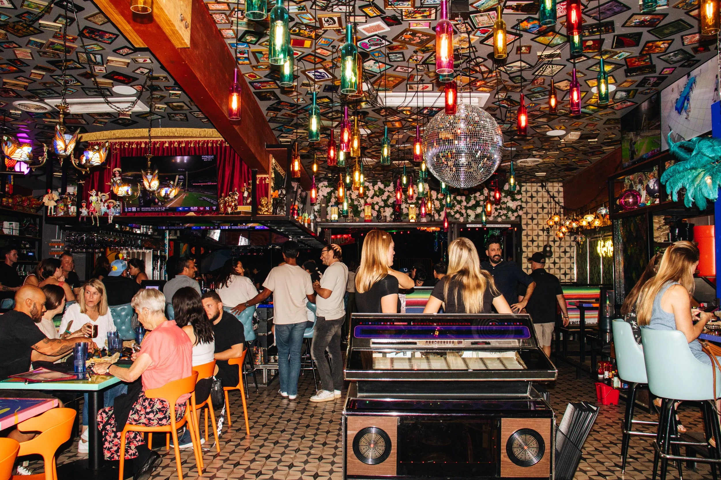 Guests celebrating at Funky Frida's