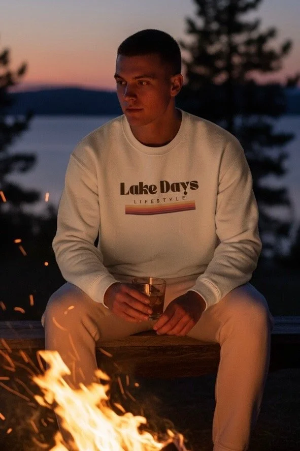 Unisex Relax Crew Neck Sweatshirt, Retro Logo