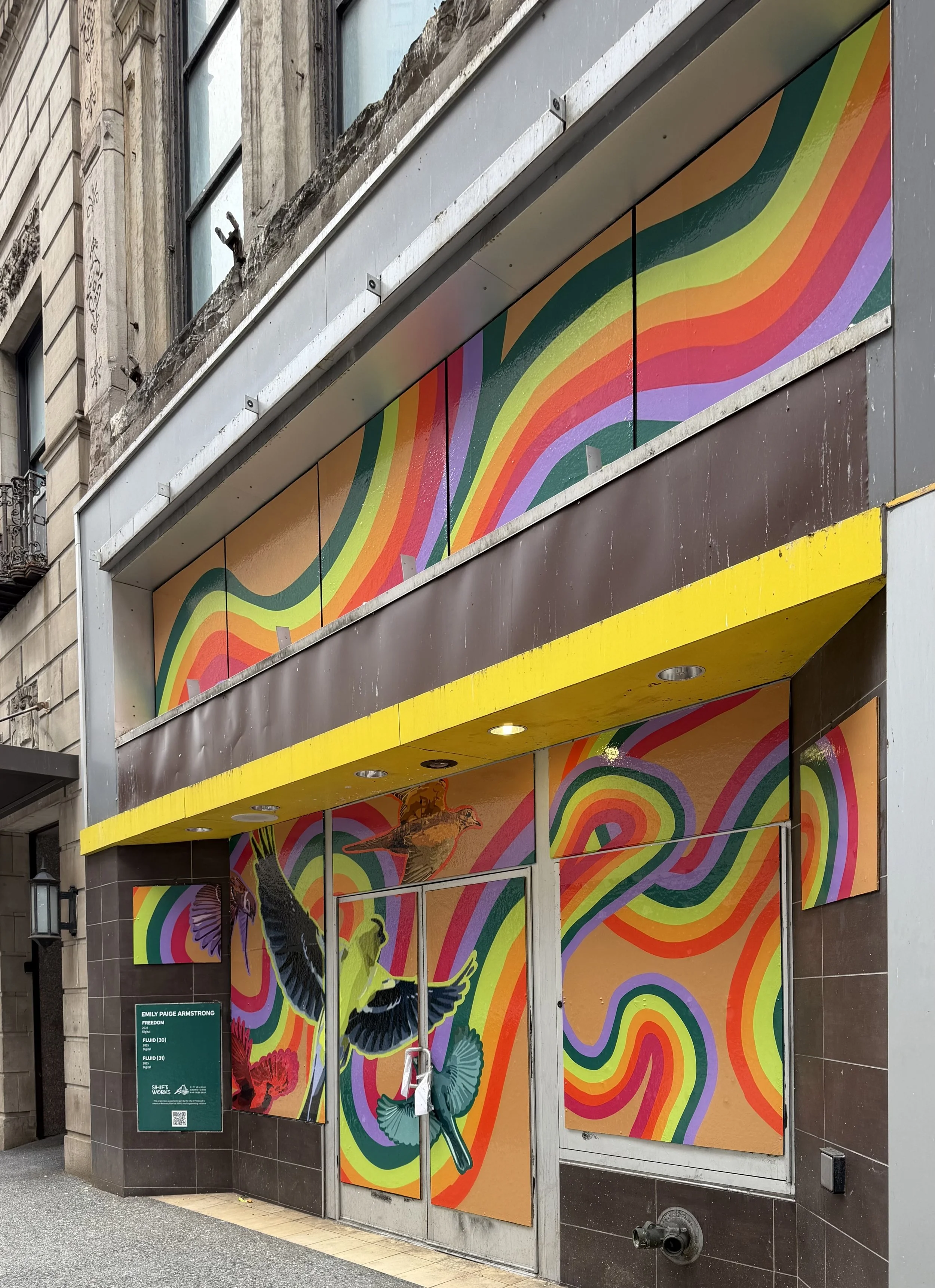 Freedom & Flow | Pittsburgh Downtown Partnership X Shiftworks | Downtown Pittsburgh, PA. | 35 sqft | Digital on Vinyl | 2026