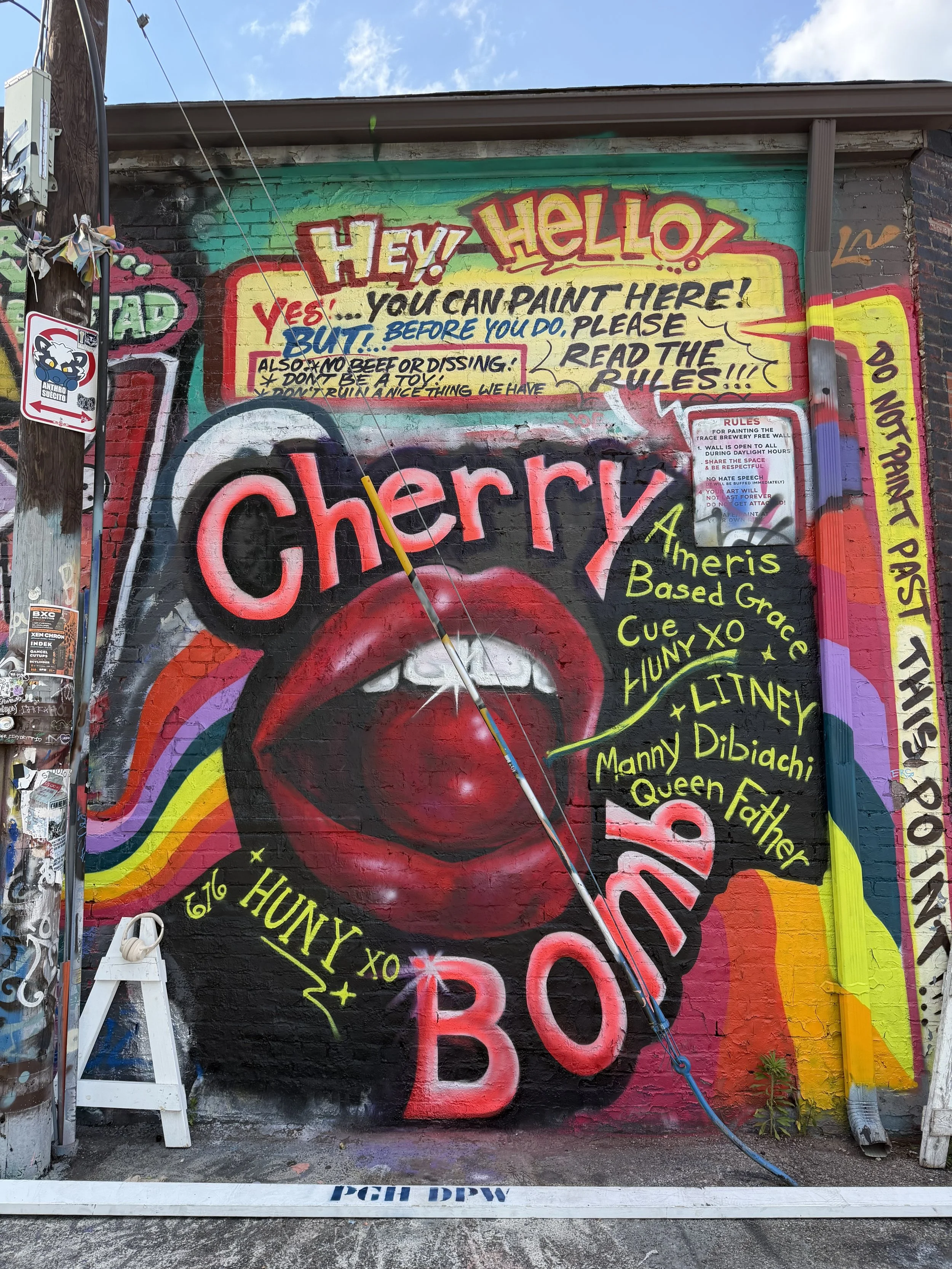 Cherry Bomb Mural for Pride - Pittsburgh, PA. | 8 ft x 10 ft | Spray Paint | 2026