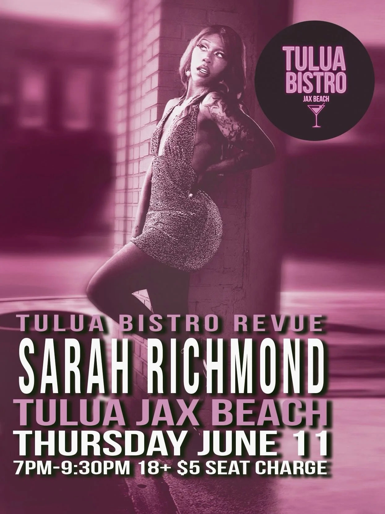 Yooo hooo! Who&rsquo;s that ingenue? She&rsquo;s got 16 bars and she&rsquo;s reaching for the stars, it&rsquo;s @thesarahrichmond ! Celebrate Pride with us Thursday June 11 at Tulua Jax Beach!