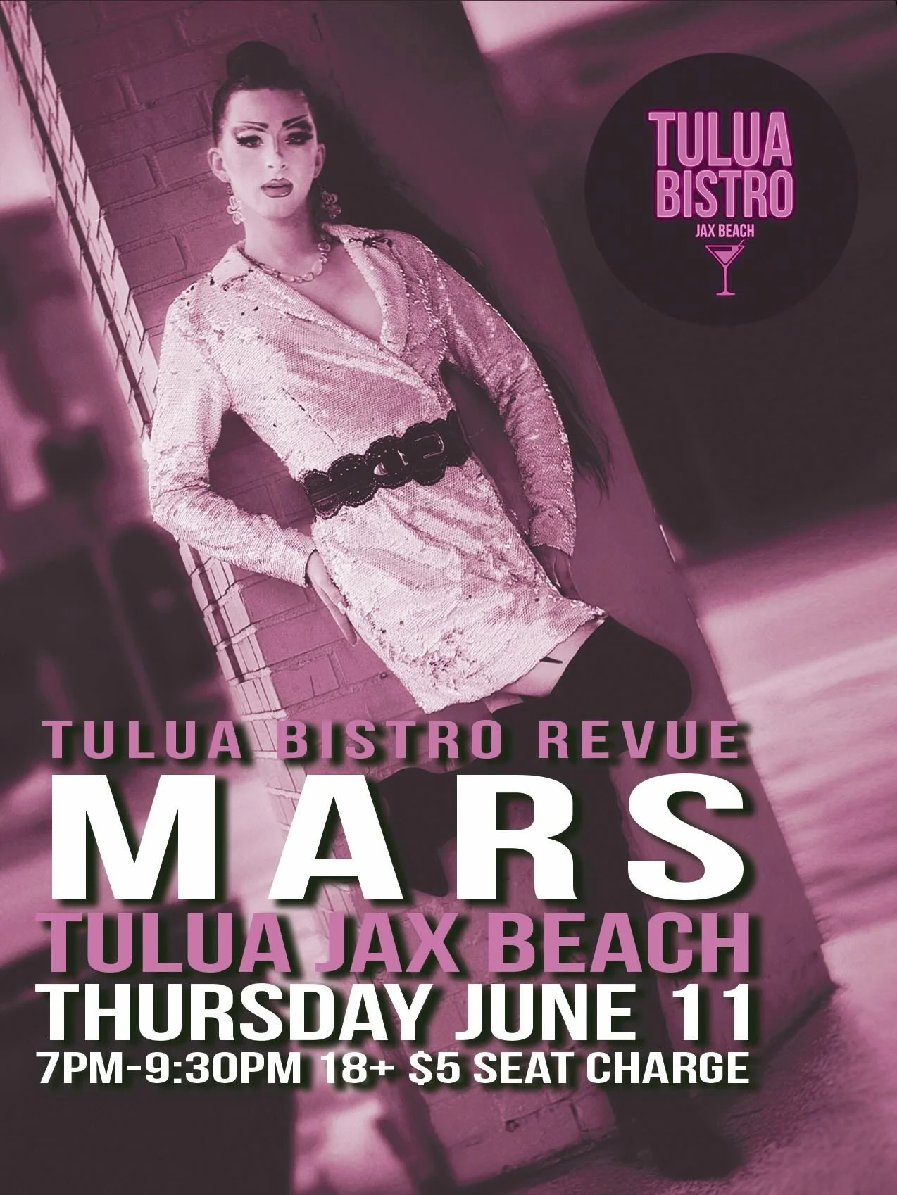 Come on teletubby teleport us to @mars_drag_queen ! The interstellar stunt puller is ready to take yall to Planet Pride Thursday June 11 at Tulua Jax Beach✨
