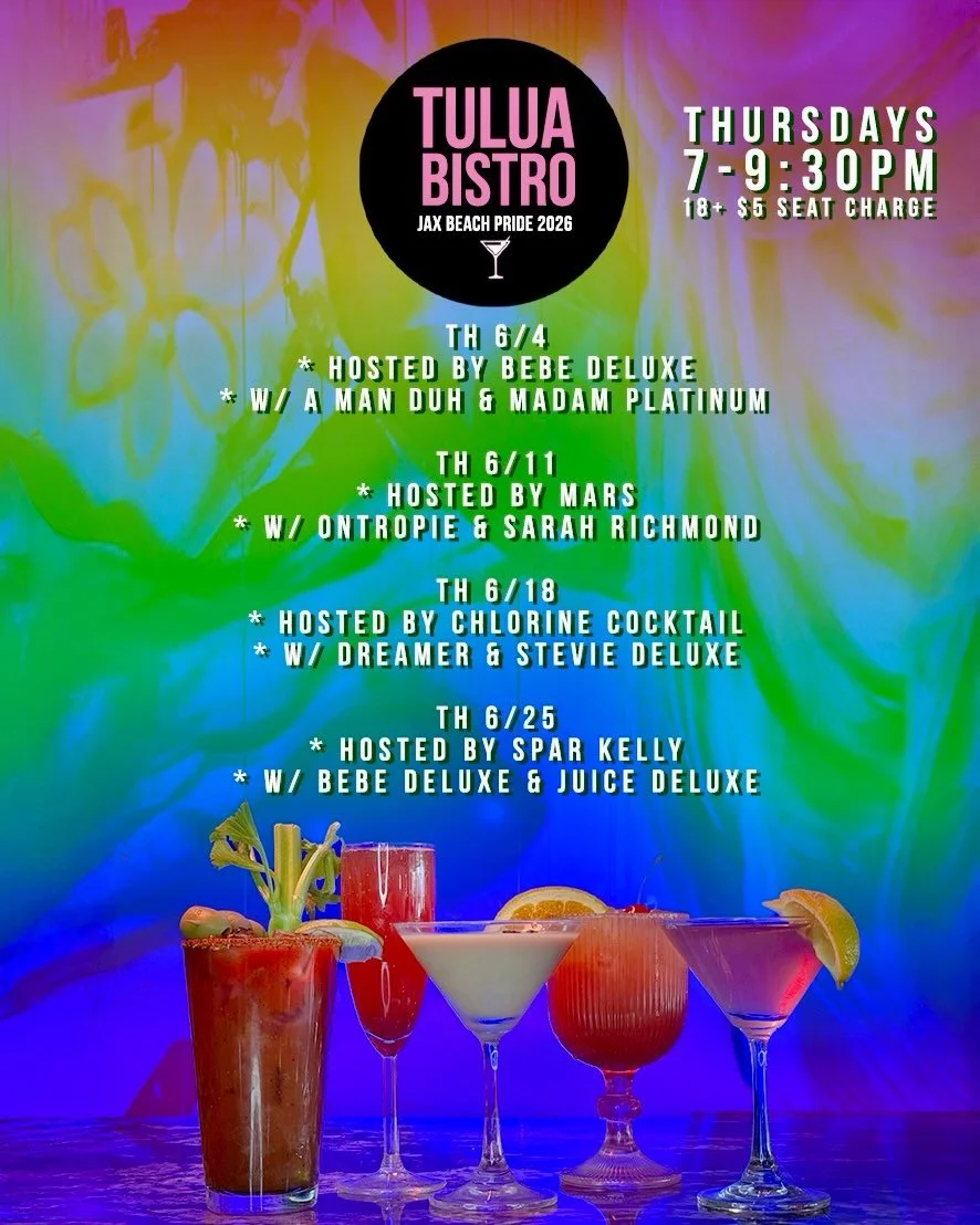 In honor of pride month, Tulua Bistro is bringing you TULUA BISTRO REVUE a weekly neighborhood drag show! Every Thursday at the beach and every Friday downtown, we&rsquo;ve got the city covered for Pride every week.