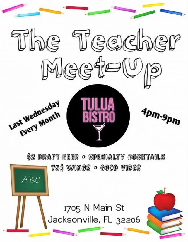 🗣️TEACHERS!!!! Public, Private, Charter, Homeschool, Daycare, College. If you are a teacher or work in any form of education, meet us Wednesday, August 26th, 4-9pm and the last Wednesday of EVERY MONTH for THE TEACHER MEET-UP. #ftk