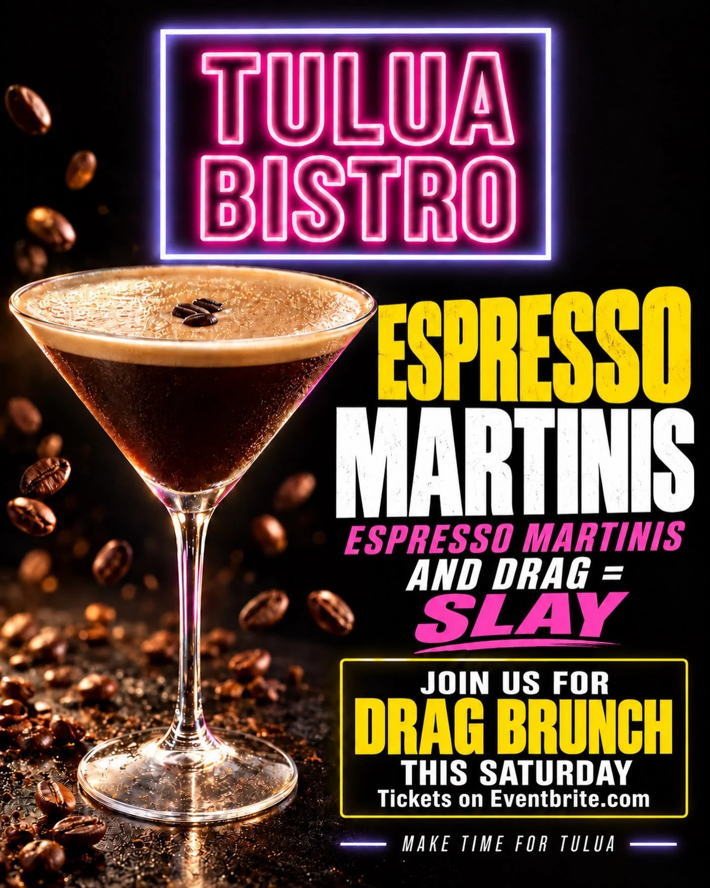 TICKETS 🎟️ This Saturday Oct 10th seating 1pm show 2-3pm 

https://www.eventbrite.com/e/1010-eggz-eleganza-drag-brunch-tulua-springfield-tickets-1995716971184?aff=oddtdtcreator&amp;keep_tld=true