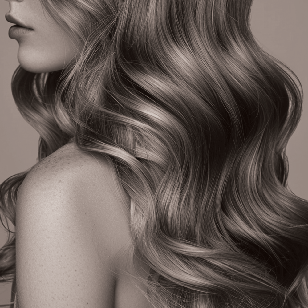 Healthy, shiny hair representing professional hair restoration and regenerative treatments