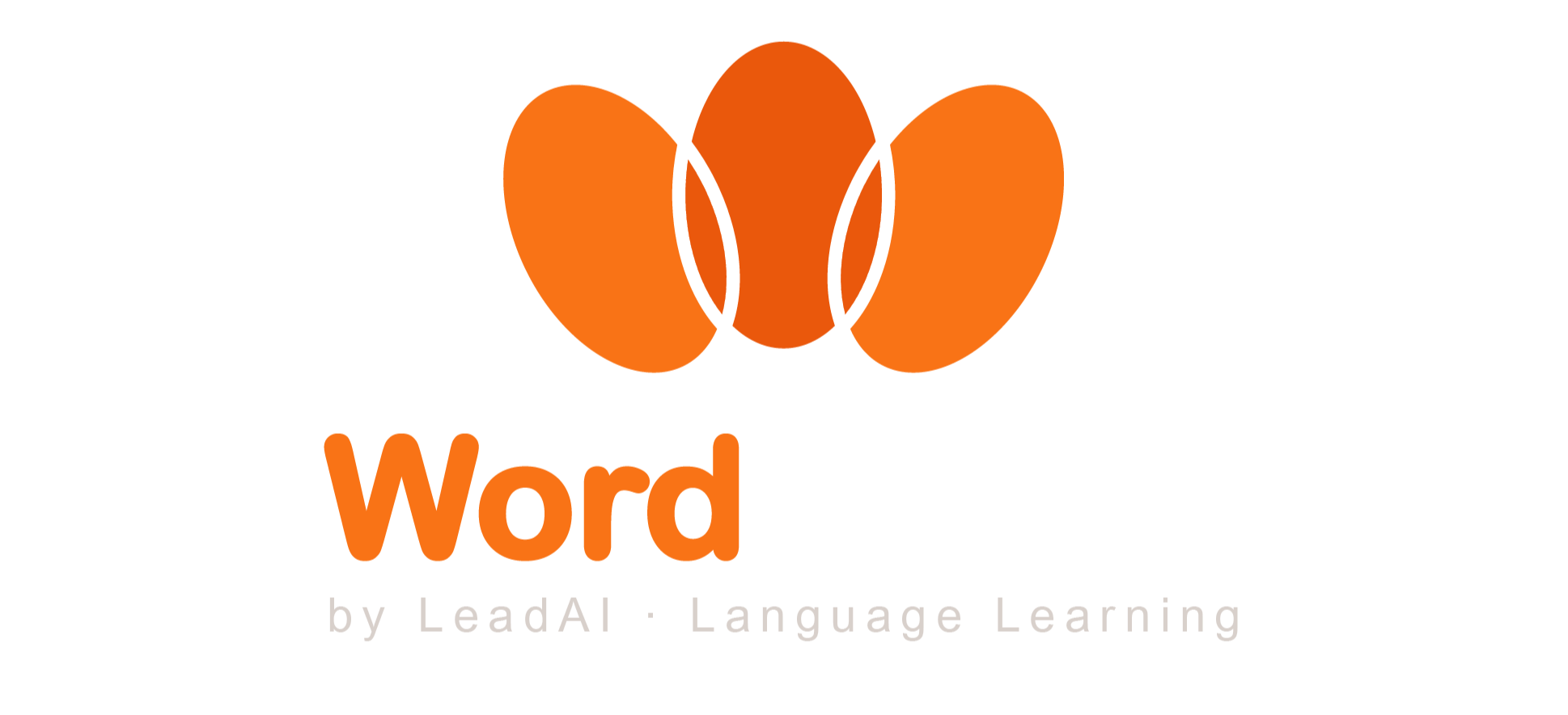 WordSeeds logo with an orange seed graphic above the words 'WordSeeds by LeadAI - Language Learning' in orange and white text.