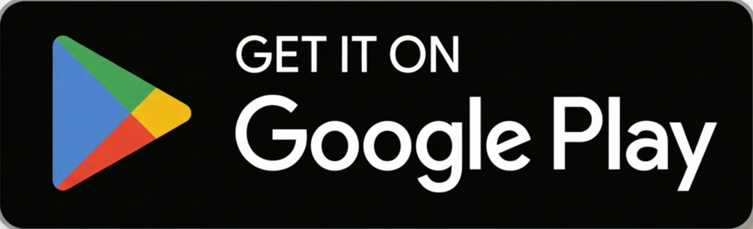Google Play download promotion with Play Store logo and text 'Get it on Google Play' on a black background