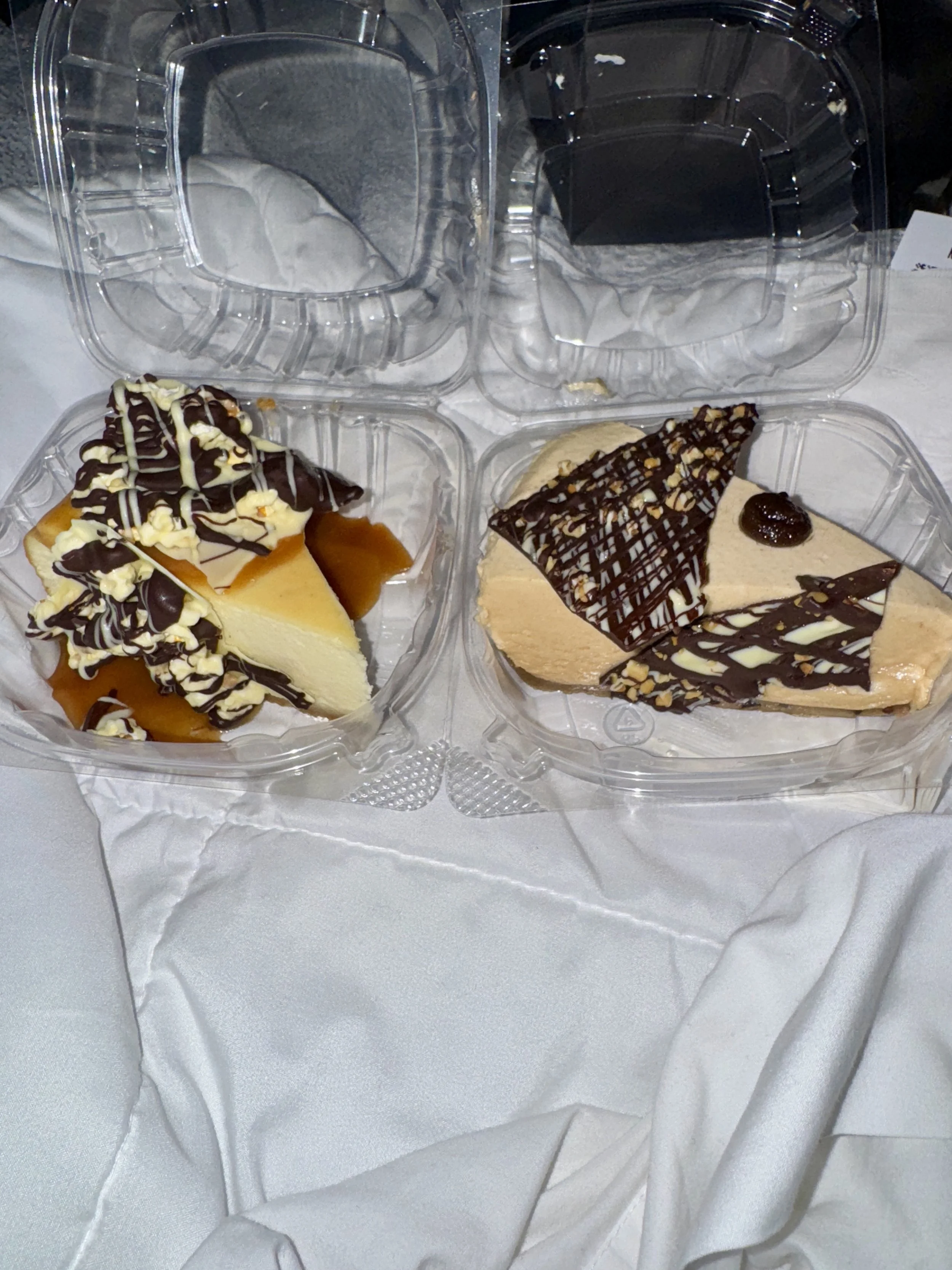 peanut butter silk pie and caramel salted popcorn cheesecake from Better Than Sex in Key West Florida