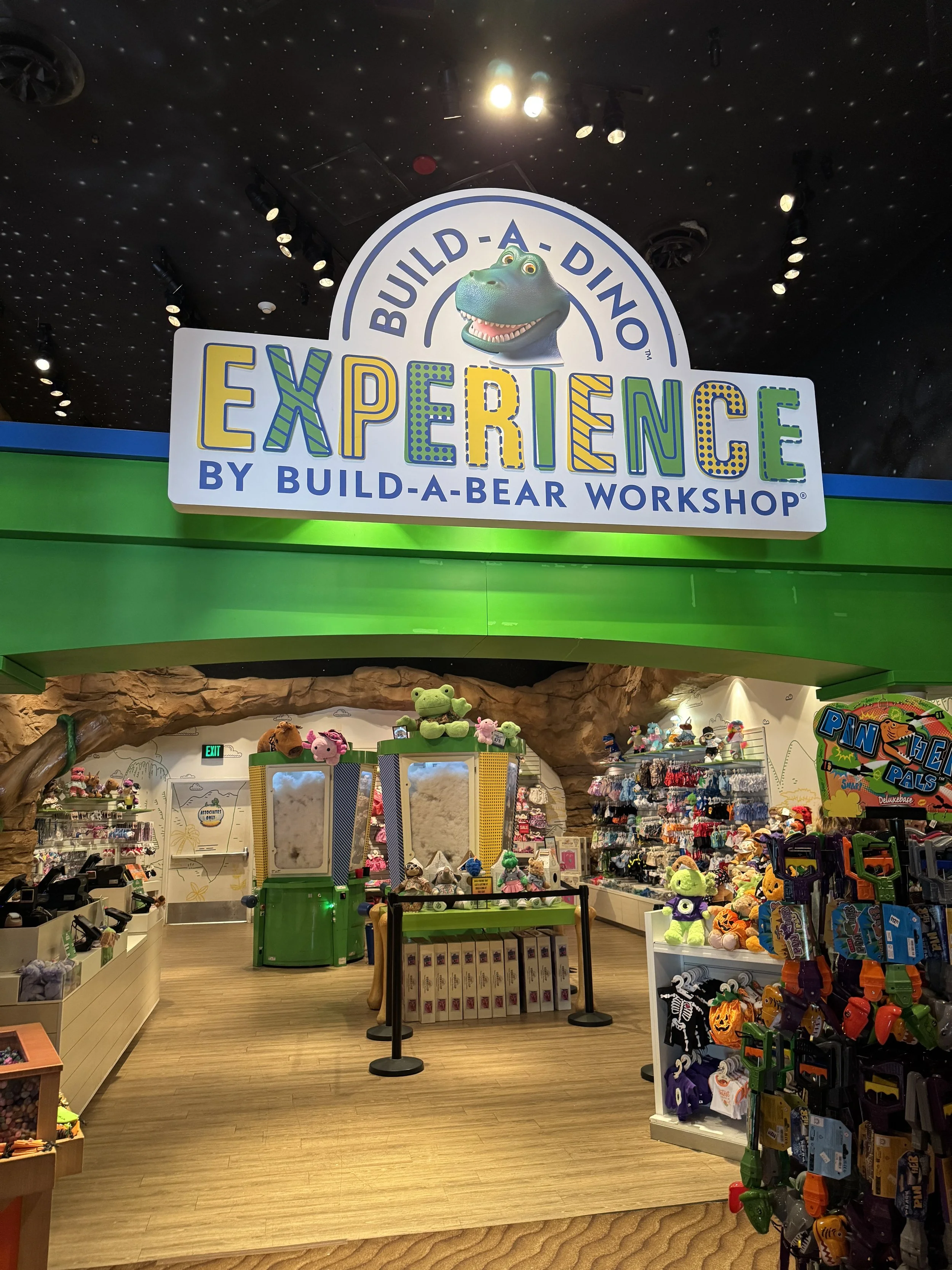 Build-A-Bear Workshop storefront inside Disney Springs shopping district in Orlando.