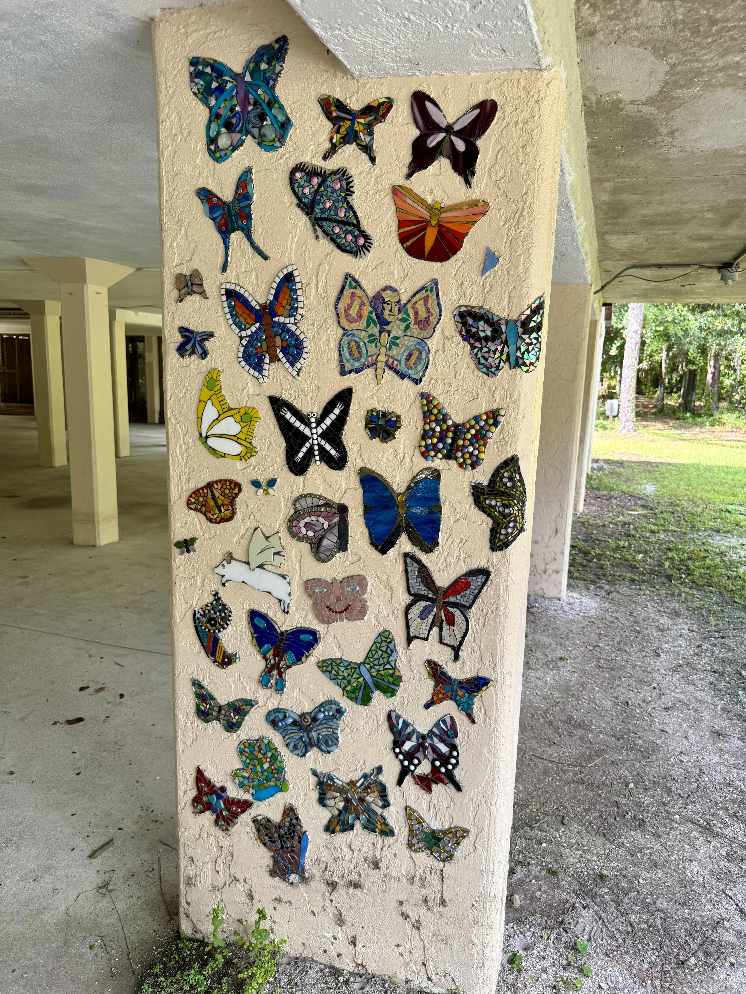 Butterfly display column at Calusa Nature Center in Fort Myers Florida