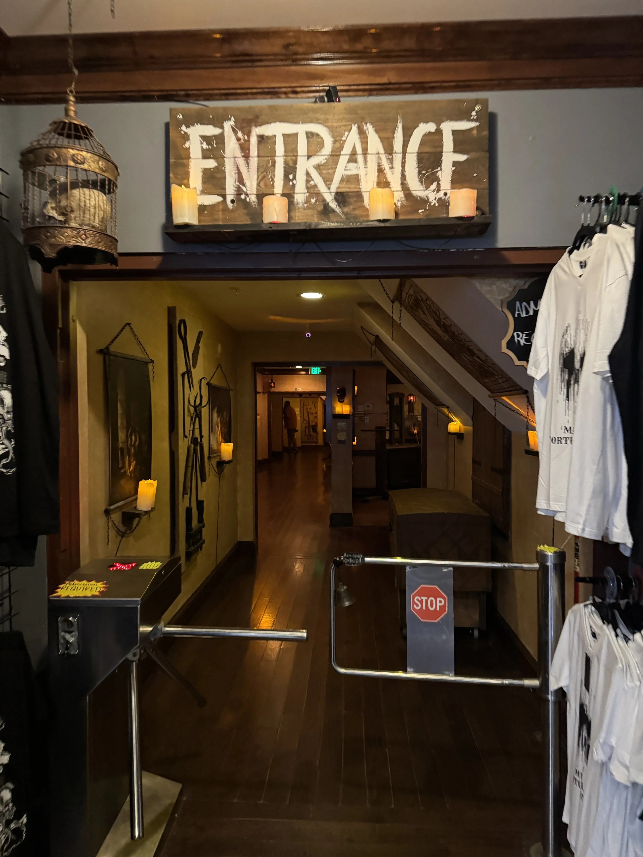 Entrance to the Medieval Torture Museum on St. George Street in St. Augustine Florida.