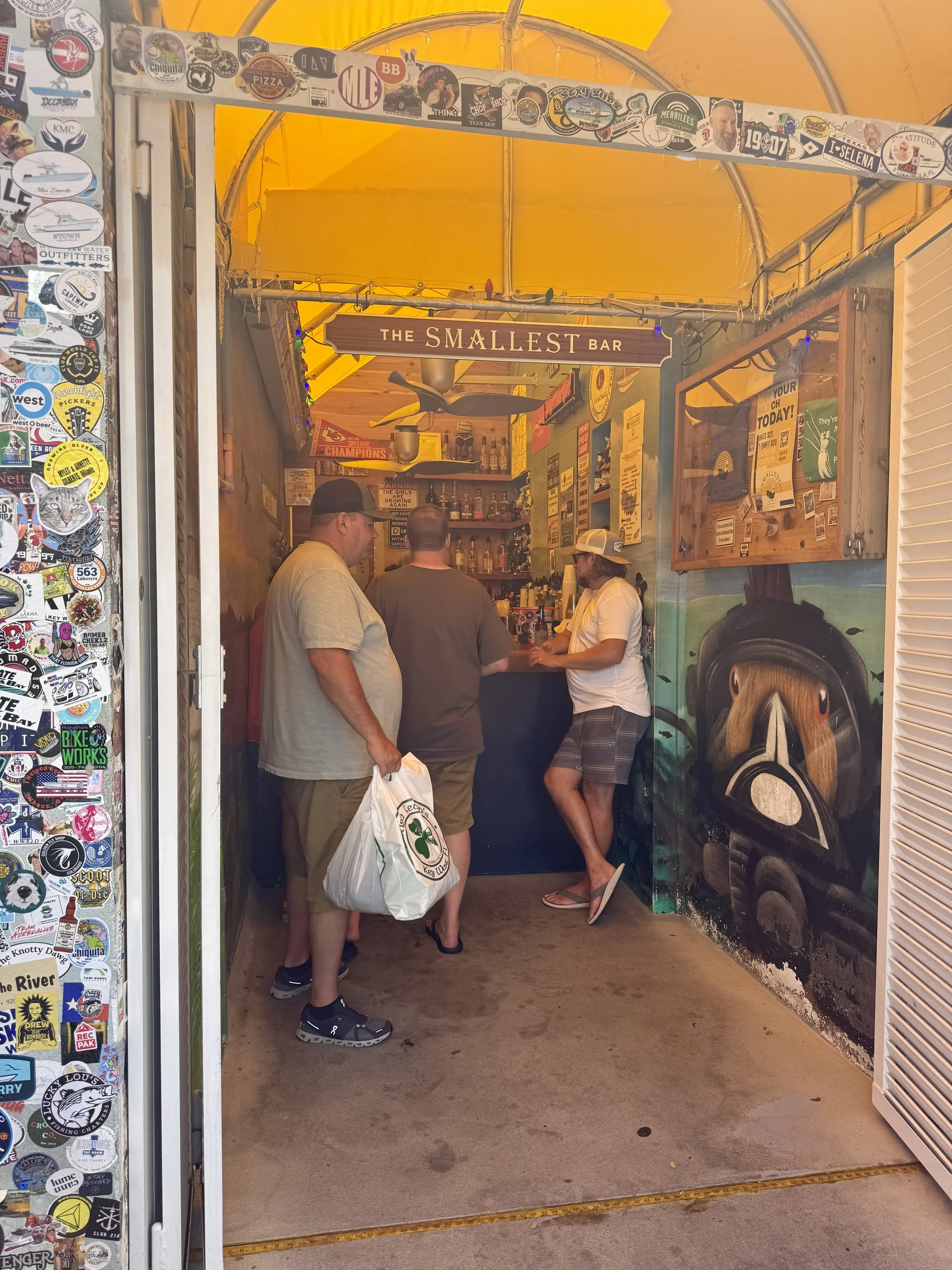 interior entrance of the Smallest Bar on Duval street in Key West Florida