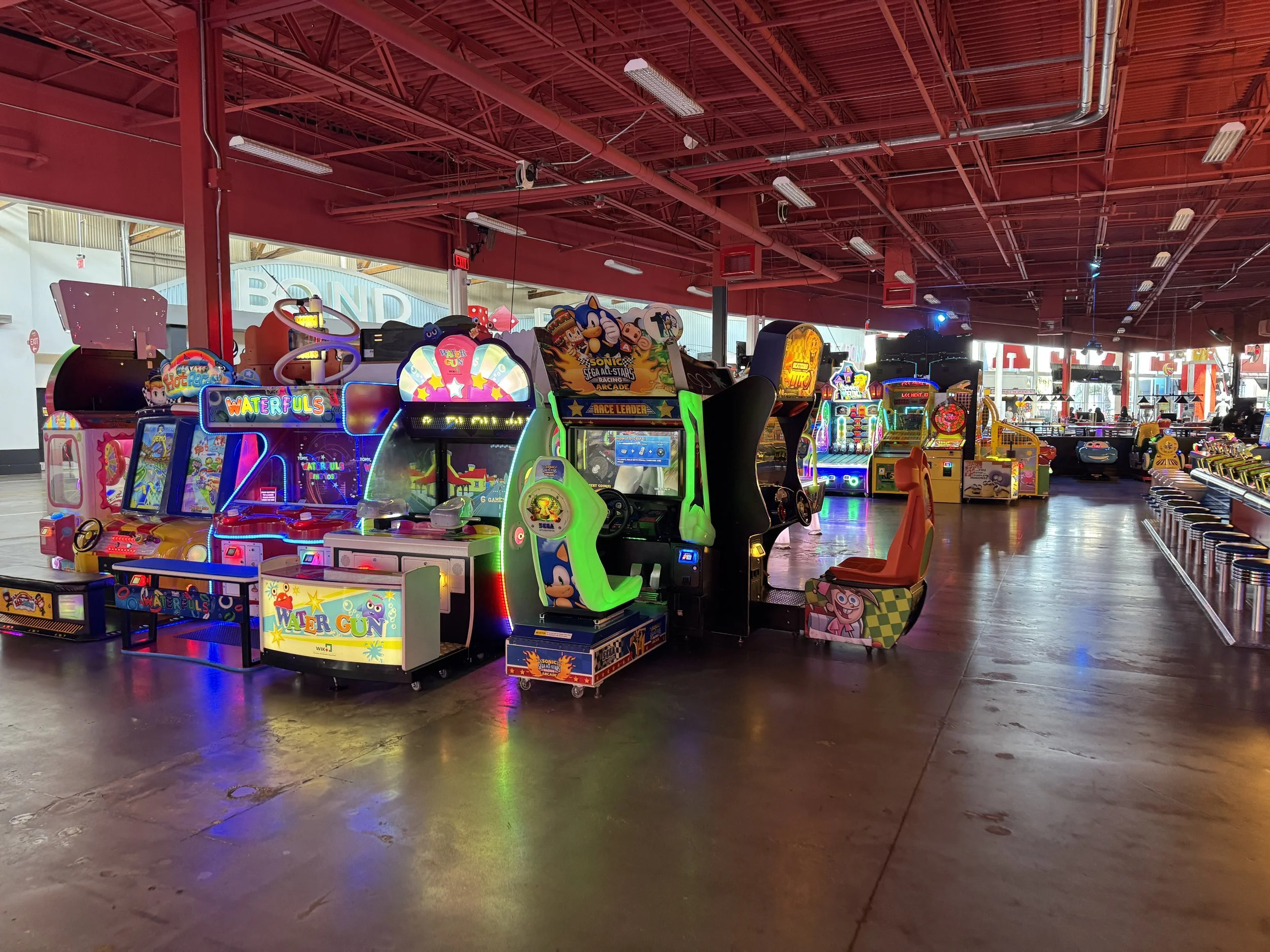 Arcade games inside Dezerland Park entertainment complex in Orlando Florida.