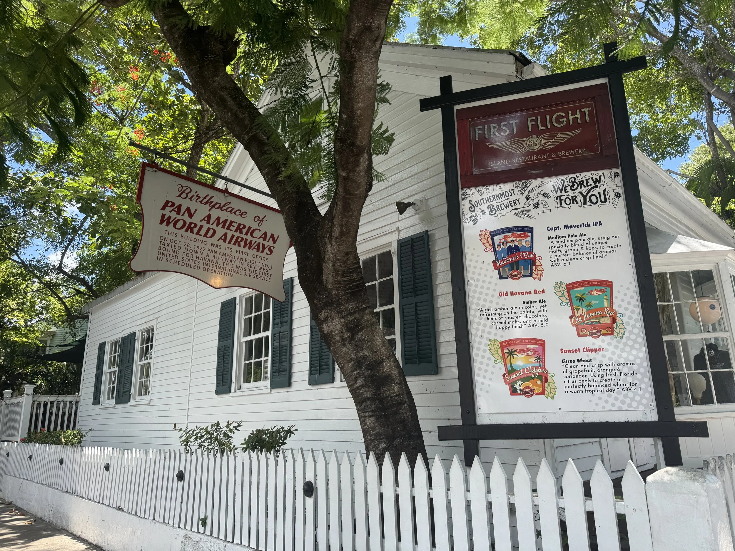 first flight island restaurant and brewery exterior in key west florida