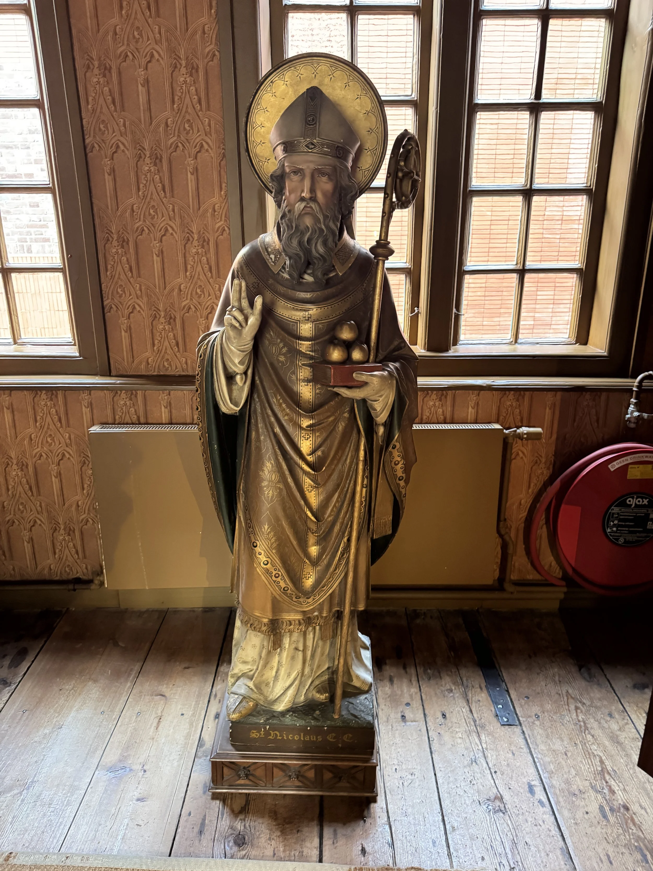 Religious statue displayed inside Museum Ons’ Lieve Heer op Solder in Amsterdam