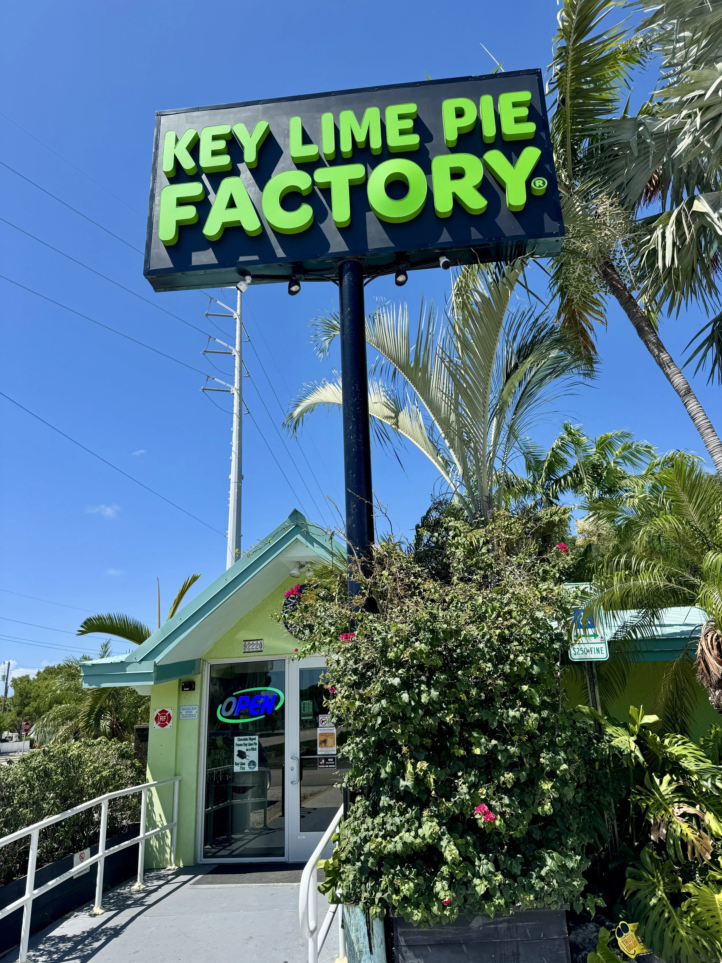 Blond Giraffe Key Lime pie factory entrance sign in Tavernier Florida