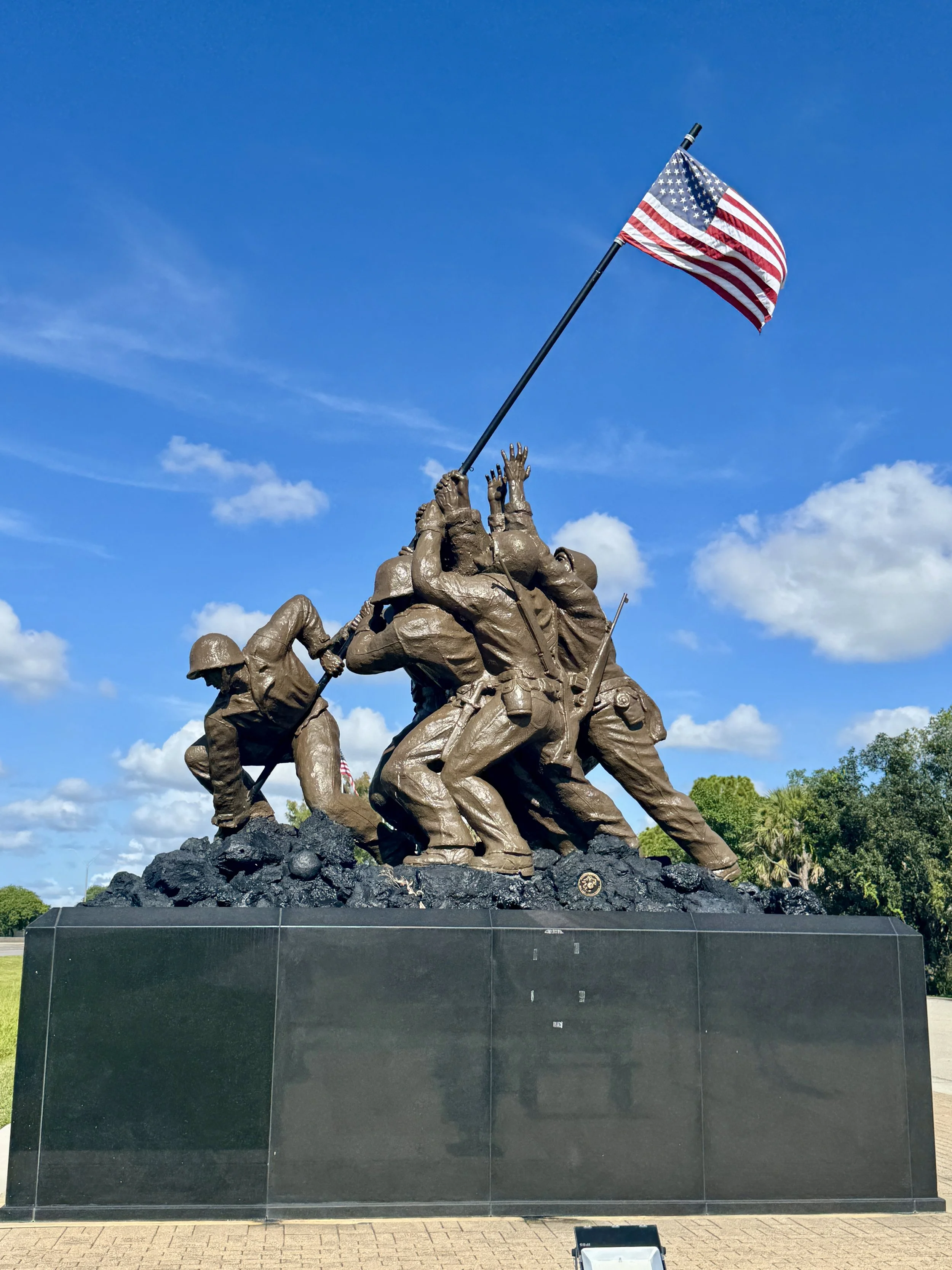 Iwo Jima memorial statue at Four Mile Cove Ecological Preserve in Cape Coral Florida