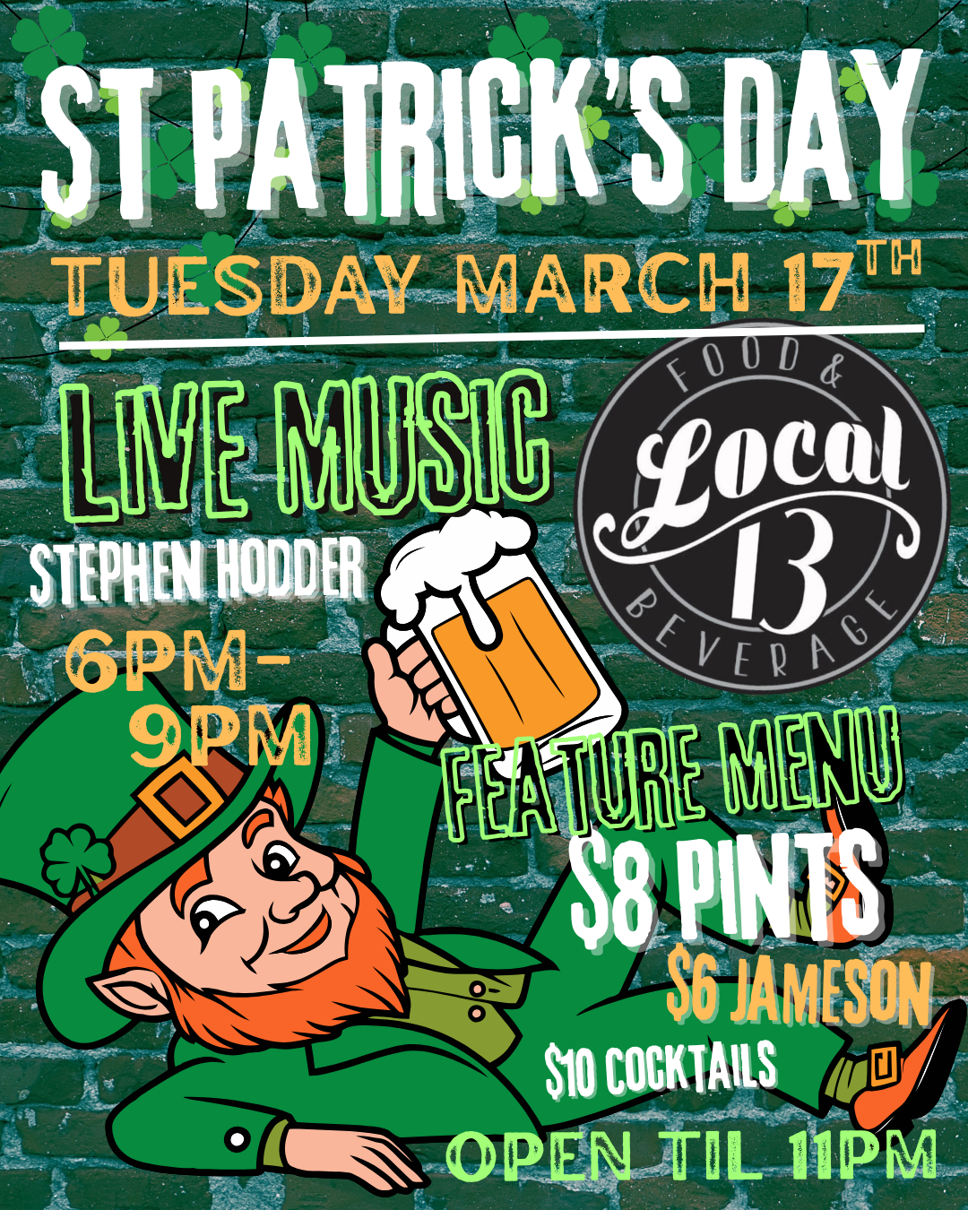 St Patrick’s Day at 13 