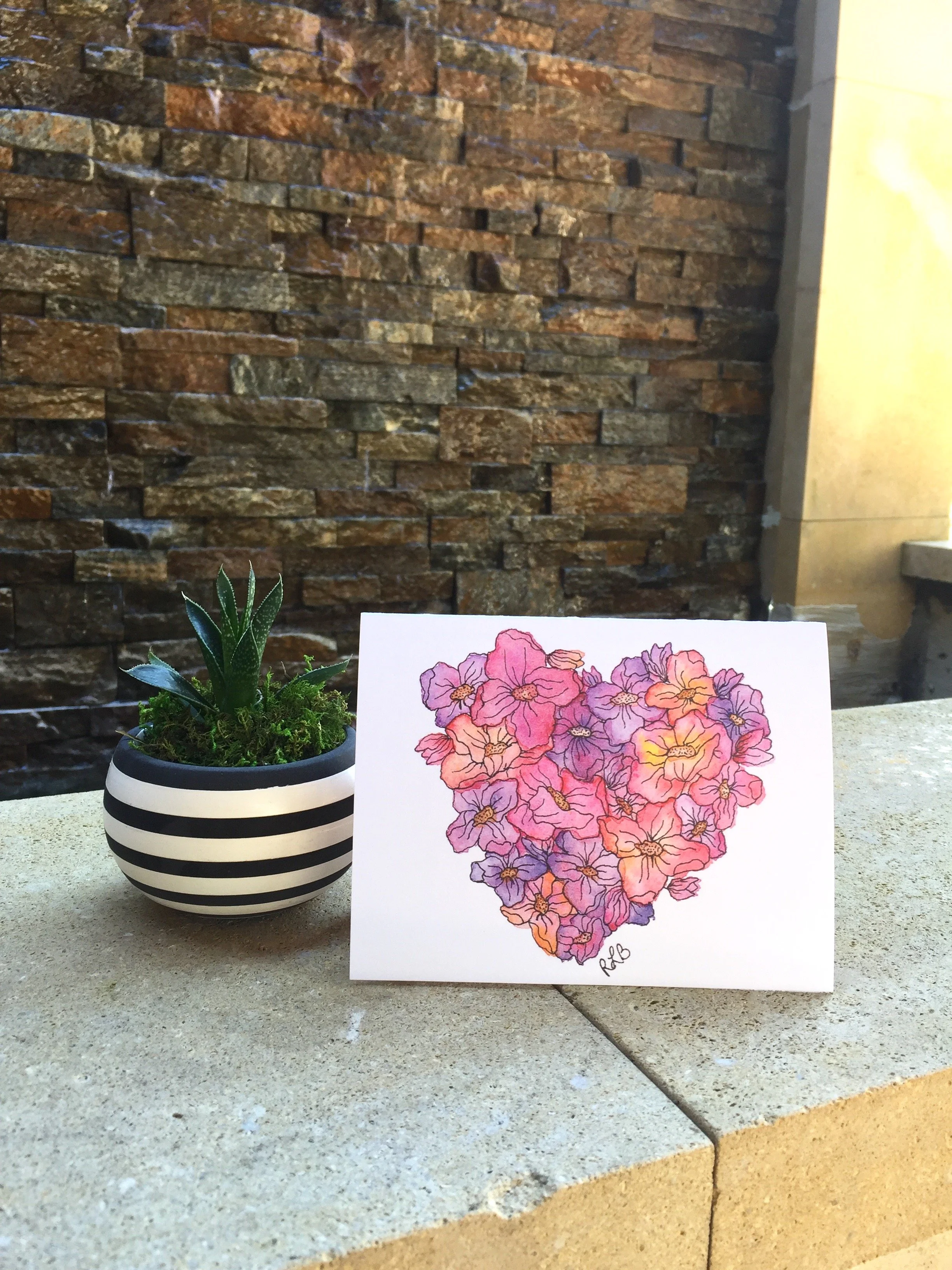 Flower Heart 4x6 Card