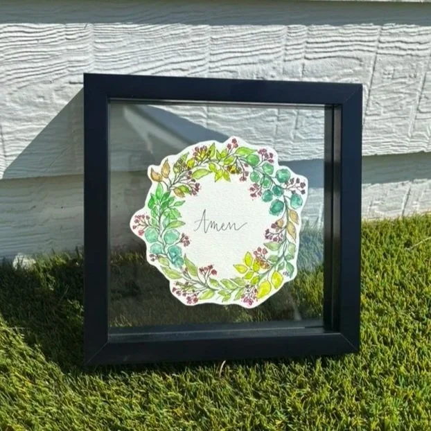 Festive watercolor wreath