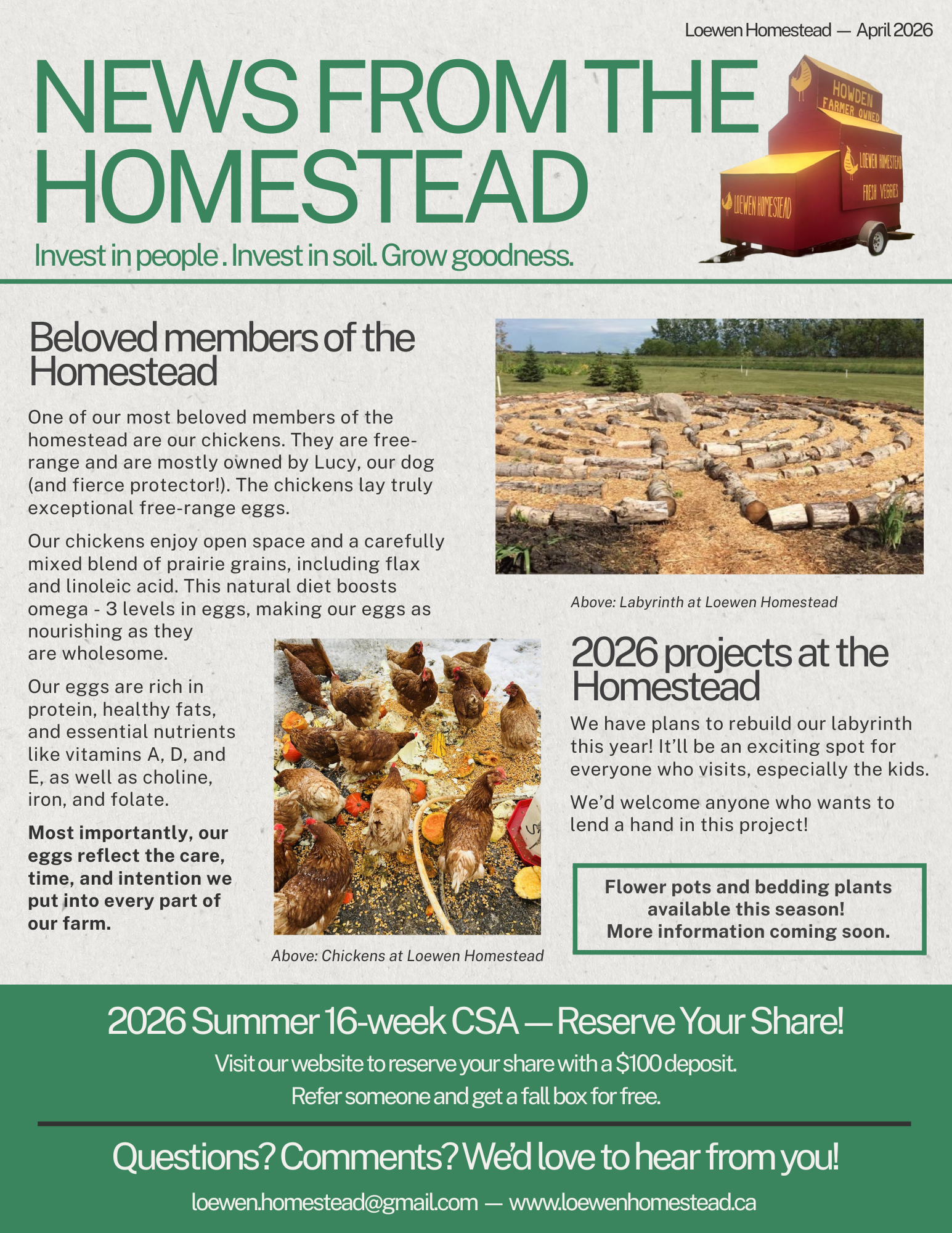 April 2025 Newsletter: Farming Homestead