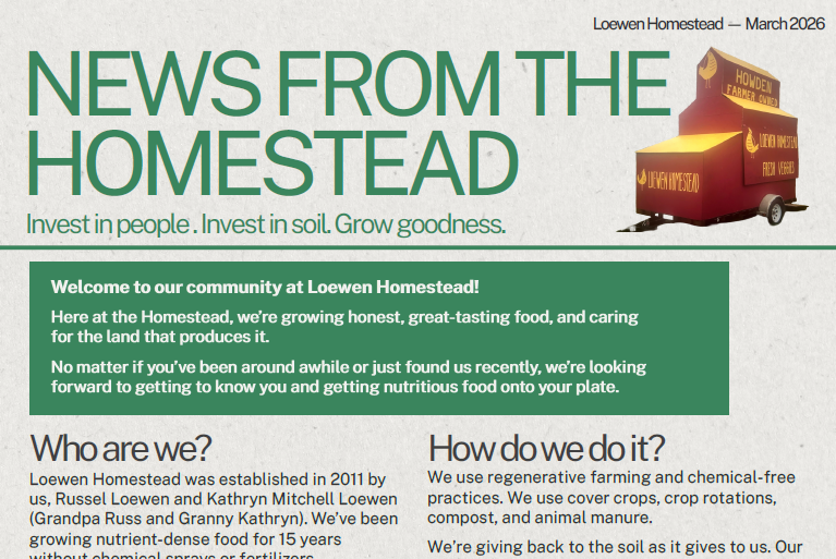 March 2025 Newsletter: Farming Homestead