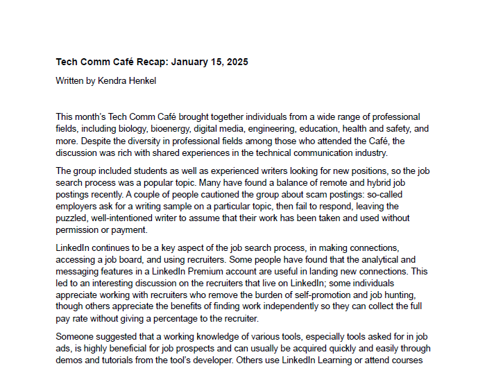 Blog Post: Communications Association