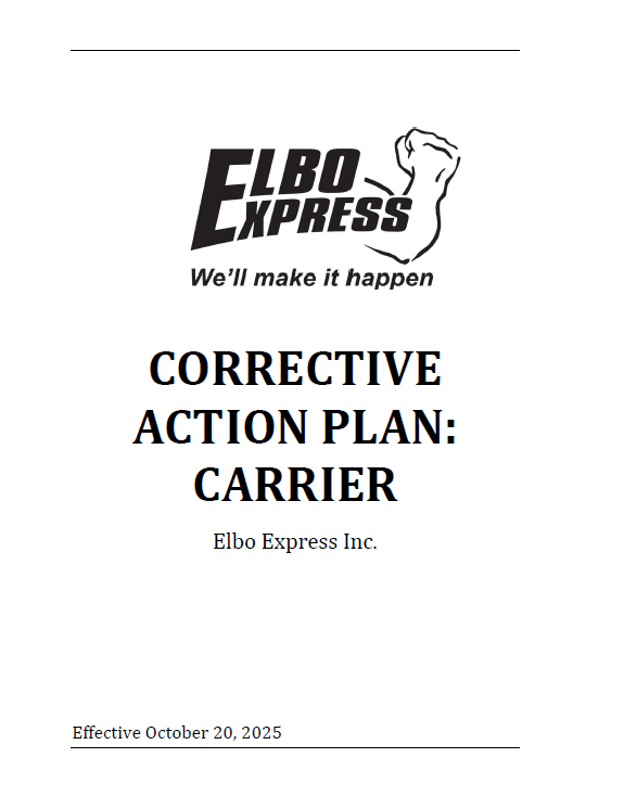 Corrective Action Plan: Transportation Company
