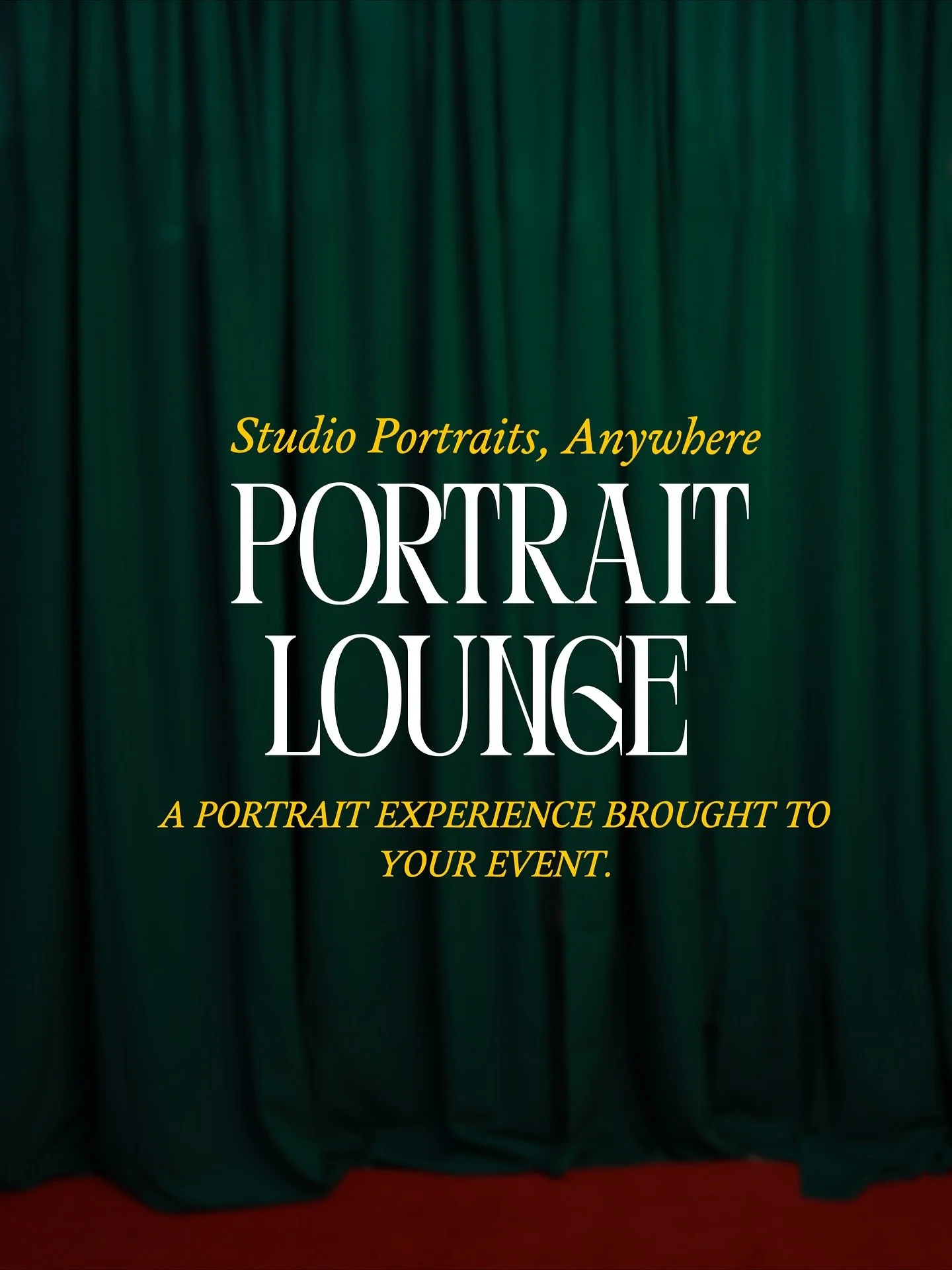 ✨ Introducing Portrait Lounge Live
Your event&rsquo;s own on-site portrait studio.
➡️ Swipe to see how we transform any venue with professional lighting, luxe backdrops and instant sharing.

Give your guests more than a photo booth.
Give them magazin