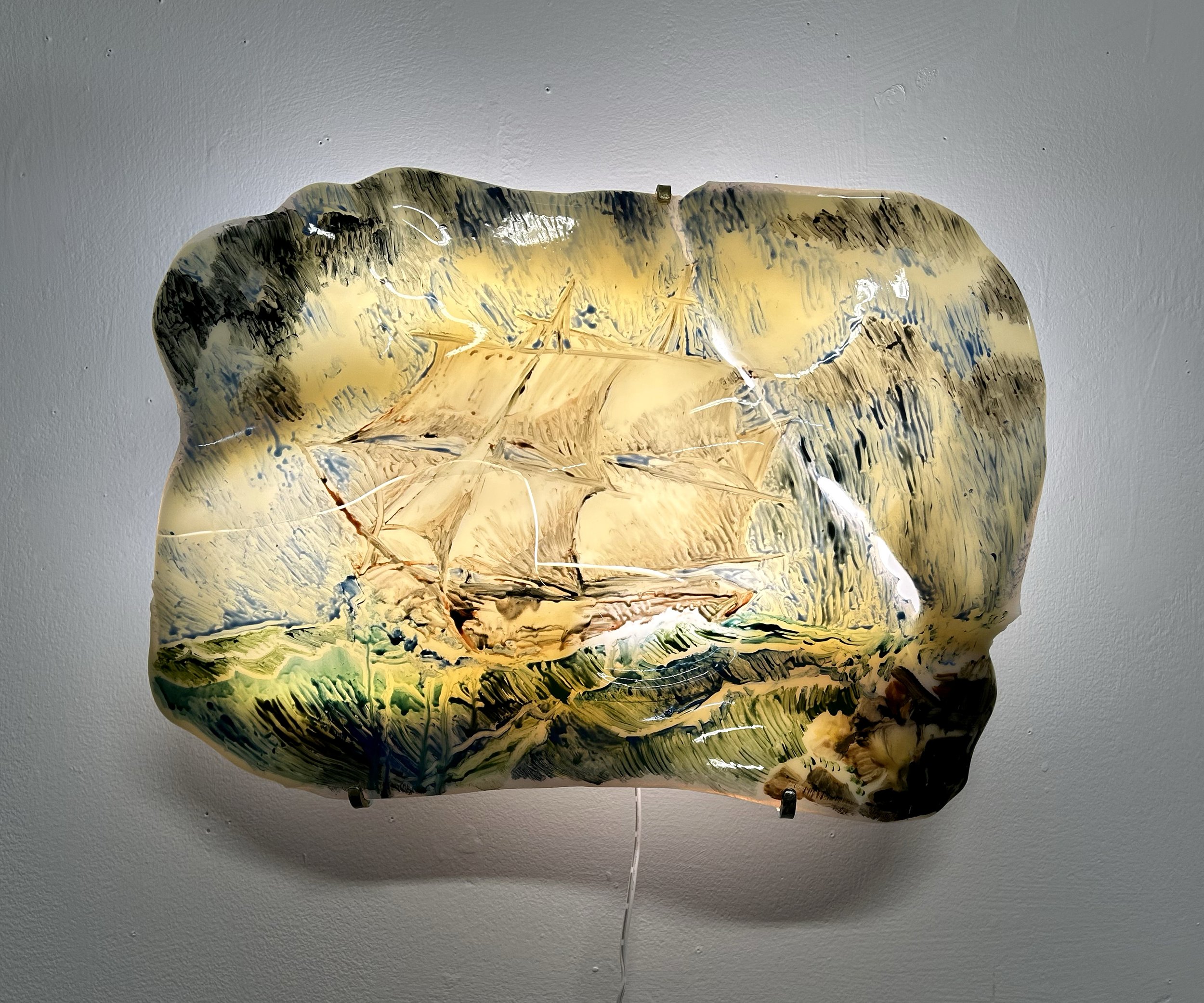 Illuminated Warped Landscape: After Henry Fritz Lane’s “The Brig off the Maine Coast”