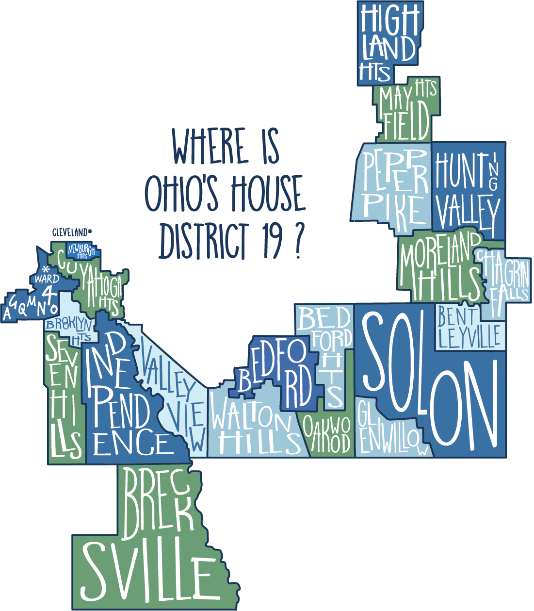 Map of Ohio House District 19, Presented by Nicole Sigurdson, Democratic Nominee
