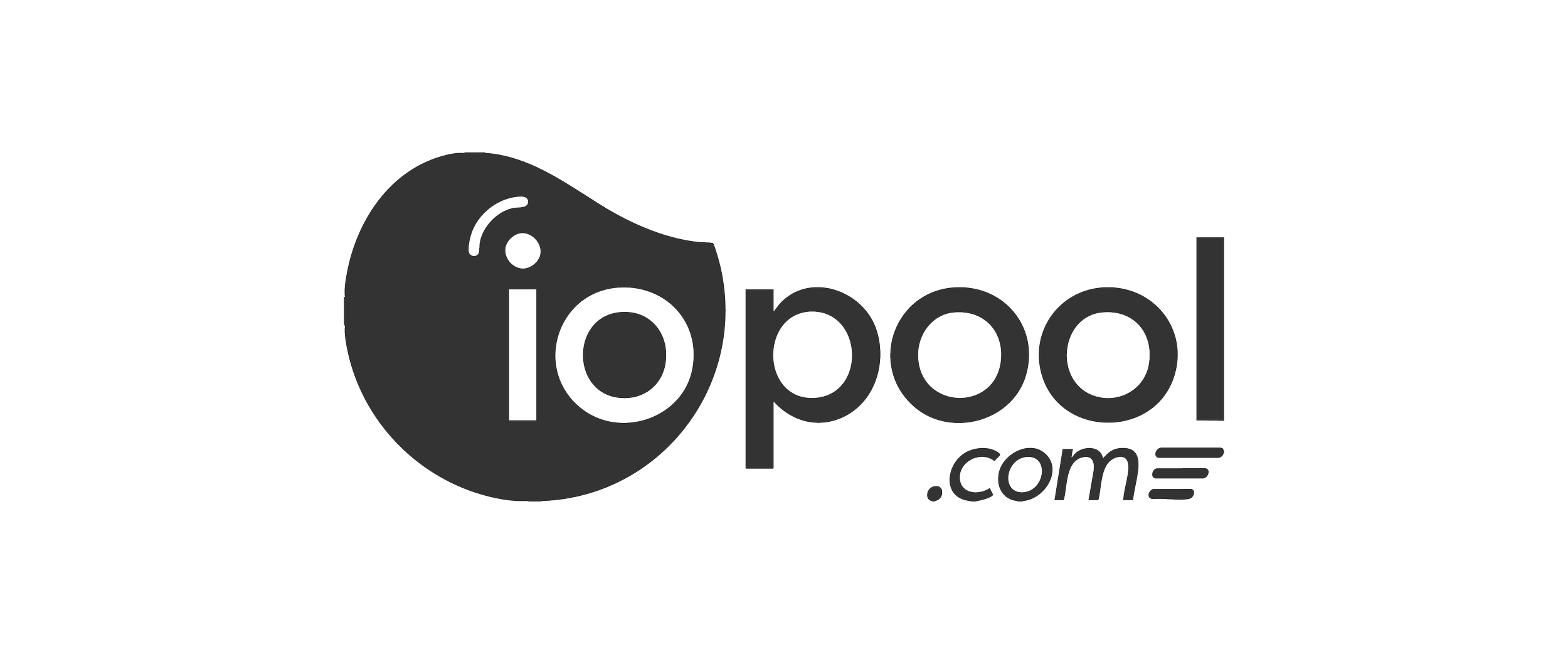 Black and white logo of the website iopool