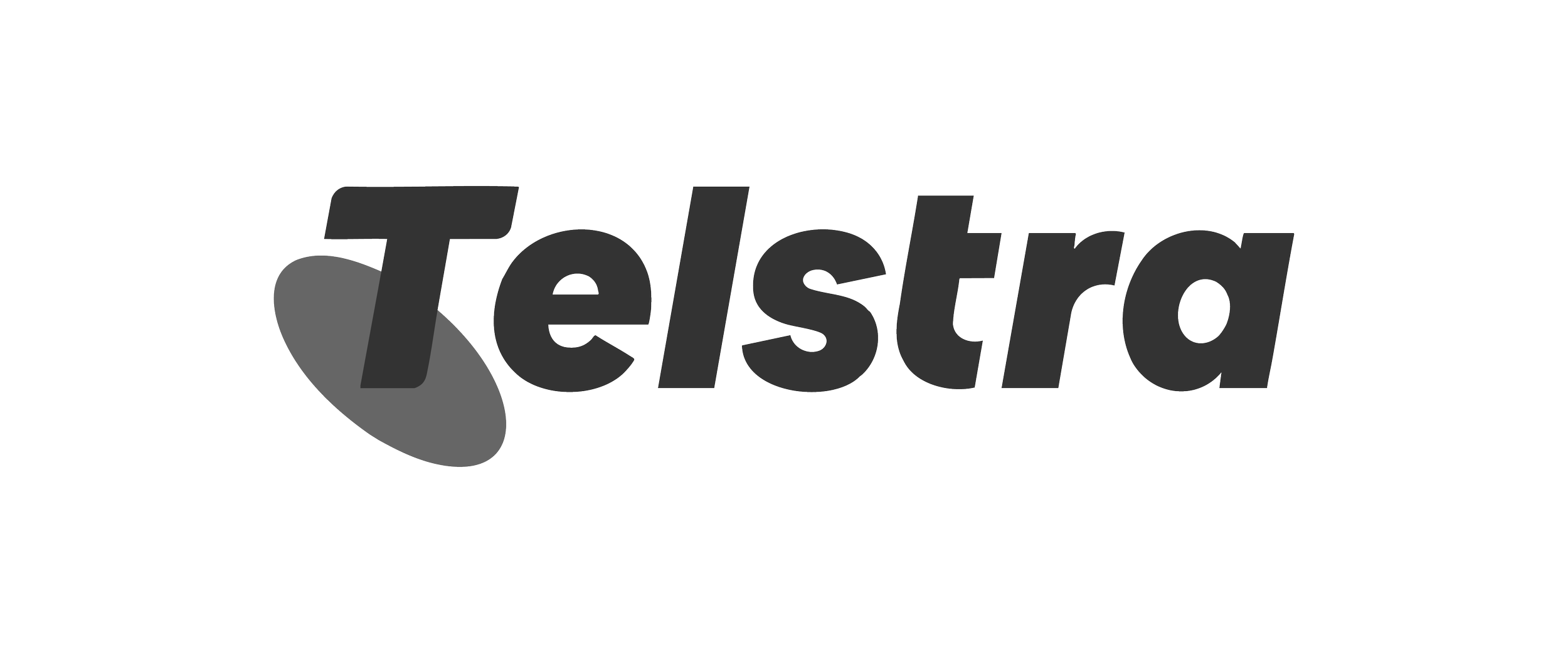 Tesla logo in black and white with stylized font and a small sphere around the T