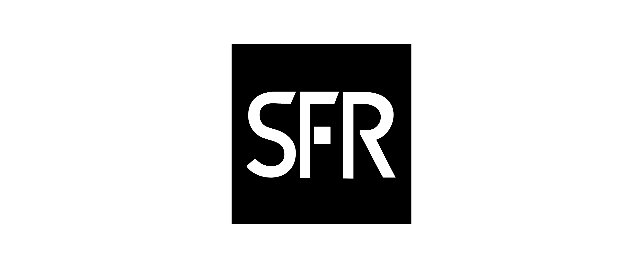Black background with a white outlined rectangle in the center containing the letters 'S', 'J', and 'R' in a bold, sans-serif font.
