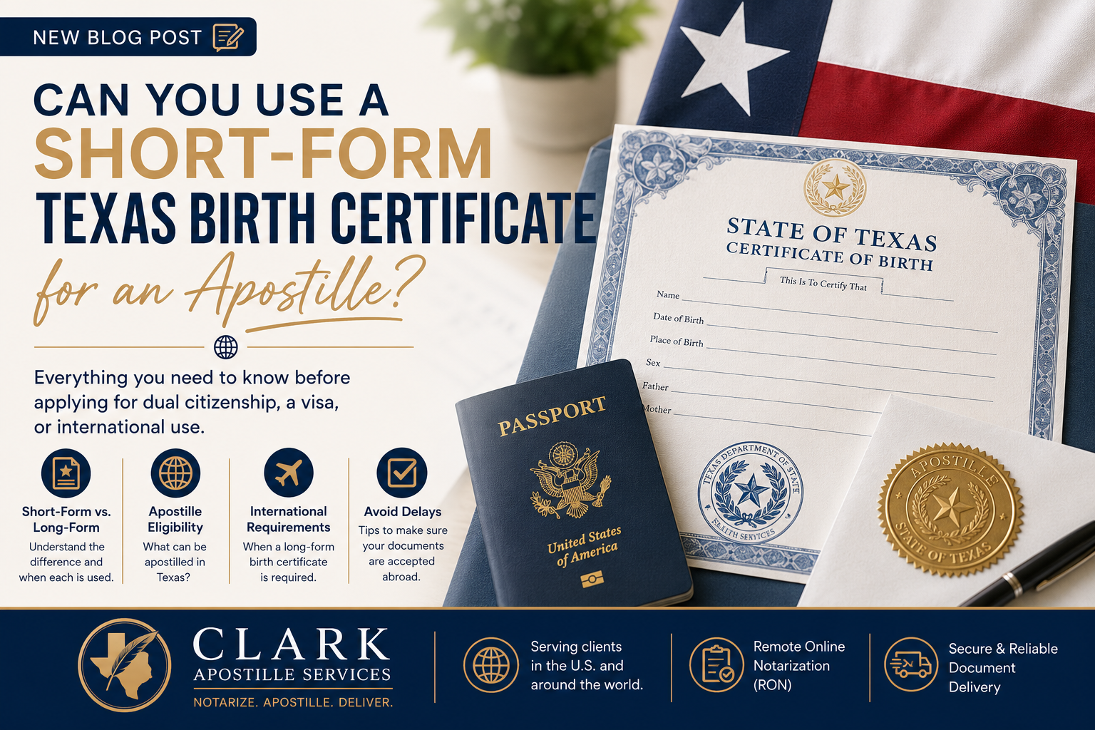 Can You Use a Short-Form Texas Birth Certificate for an Apostille?