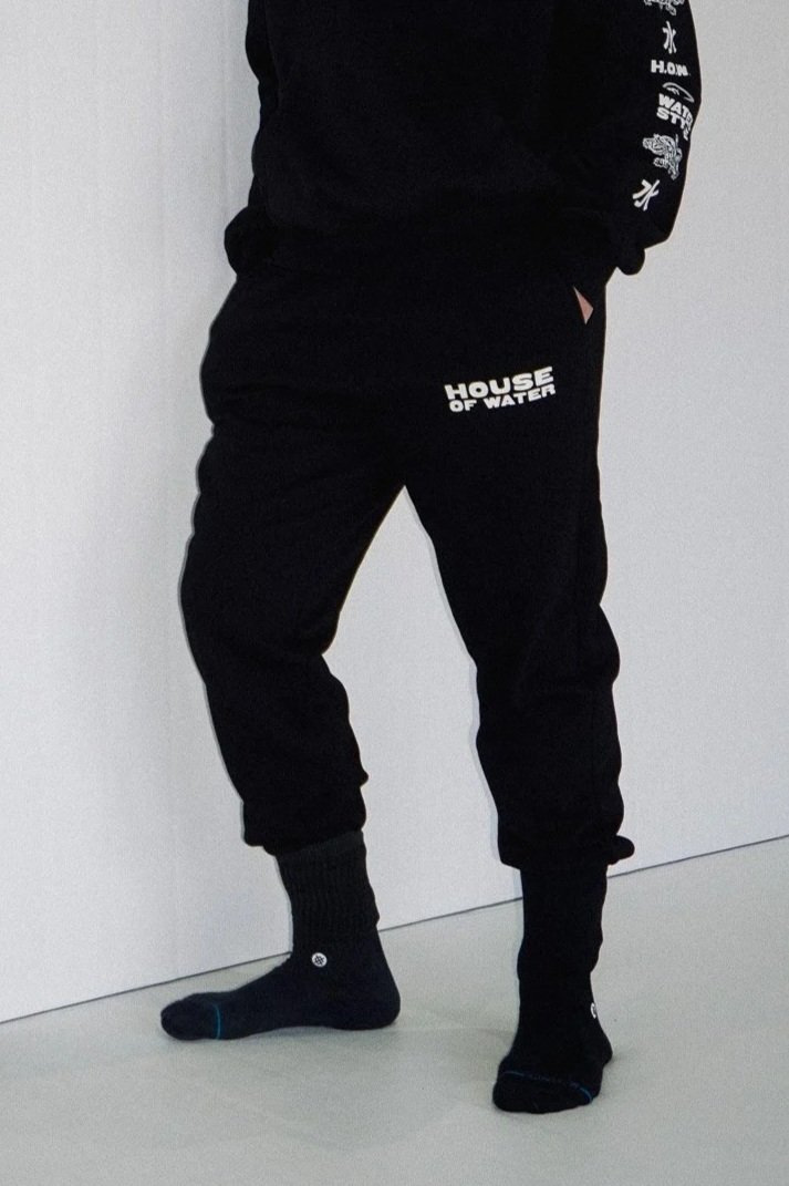 Logo Mania Track Pant in Black