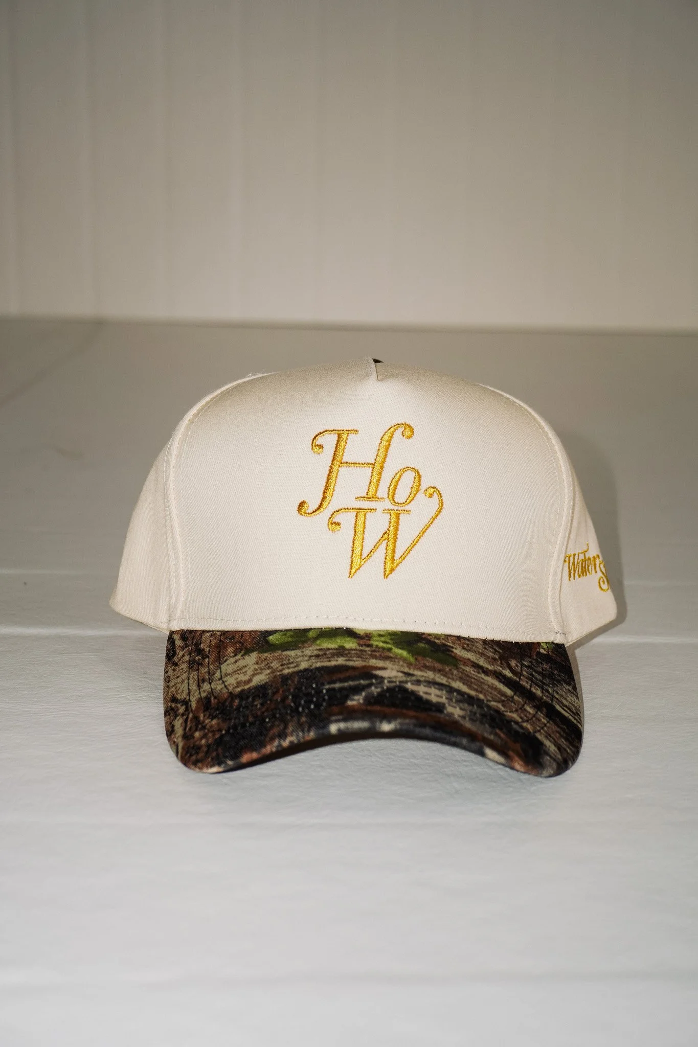 Batter Up Baseball Cap in Bone / Woodland Camo