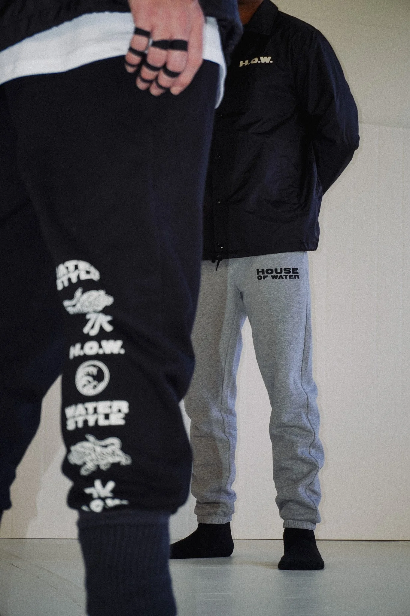 Logo Mania Track Pant in Grey Marl