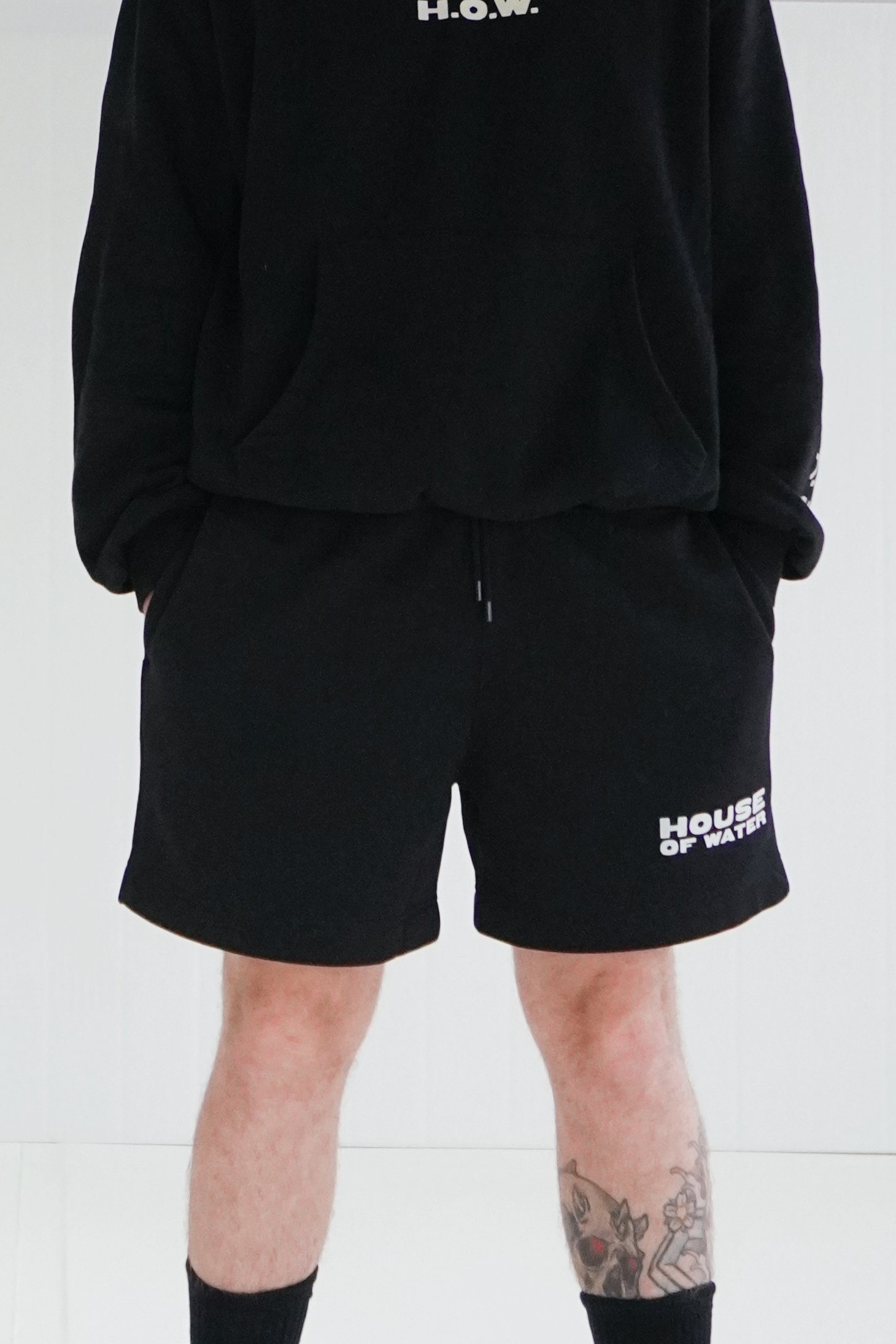 Water Style 18" Track Relax Shorts in Black