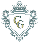 A crest with ornate design, featuring the letters 'C' and 'G' in the center.