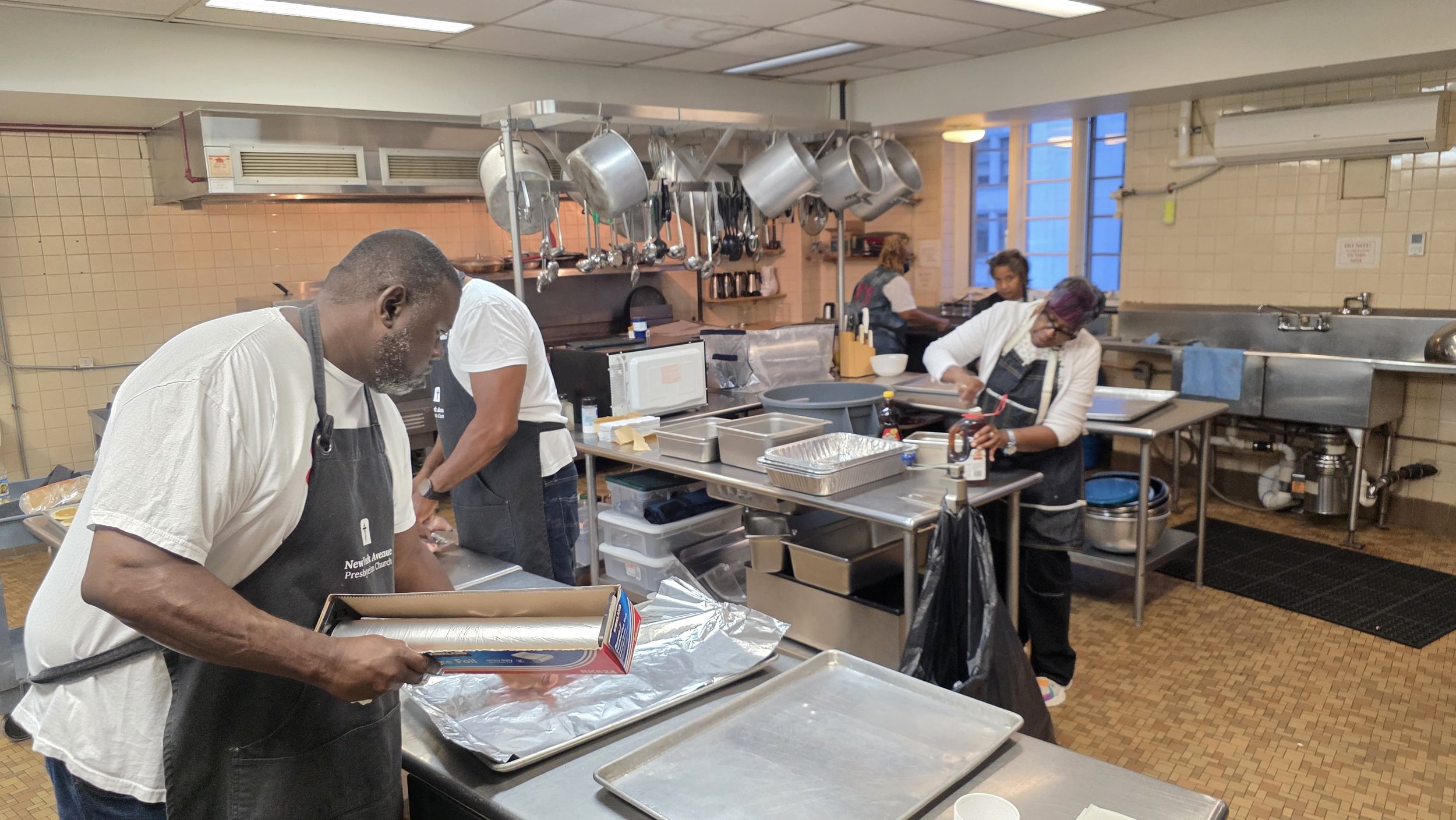 In partnership with Steel Horses Motorcycle Club,  the volunteers of the H.O.P.E. Project serve a hot breakfast for over 100 visitors quarterly at the New York Avenue Presbyterian Church in Washington DC