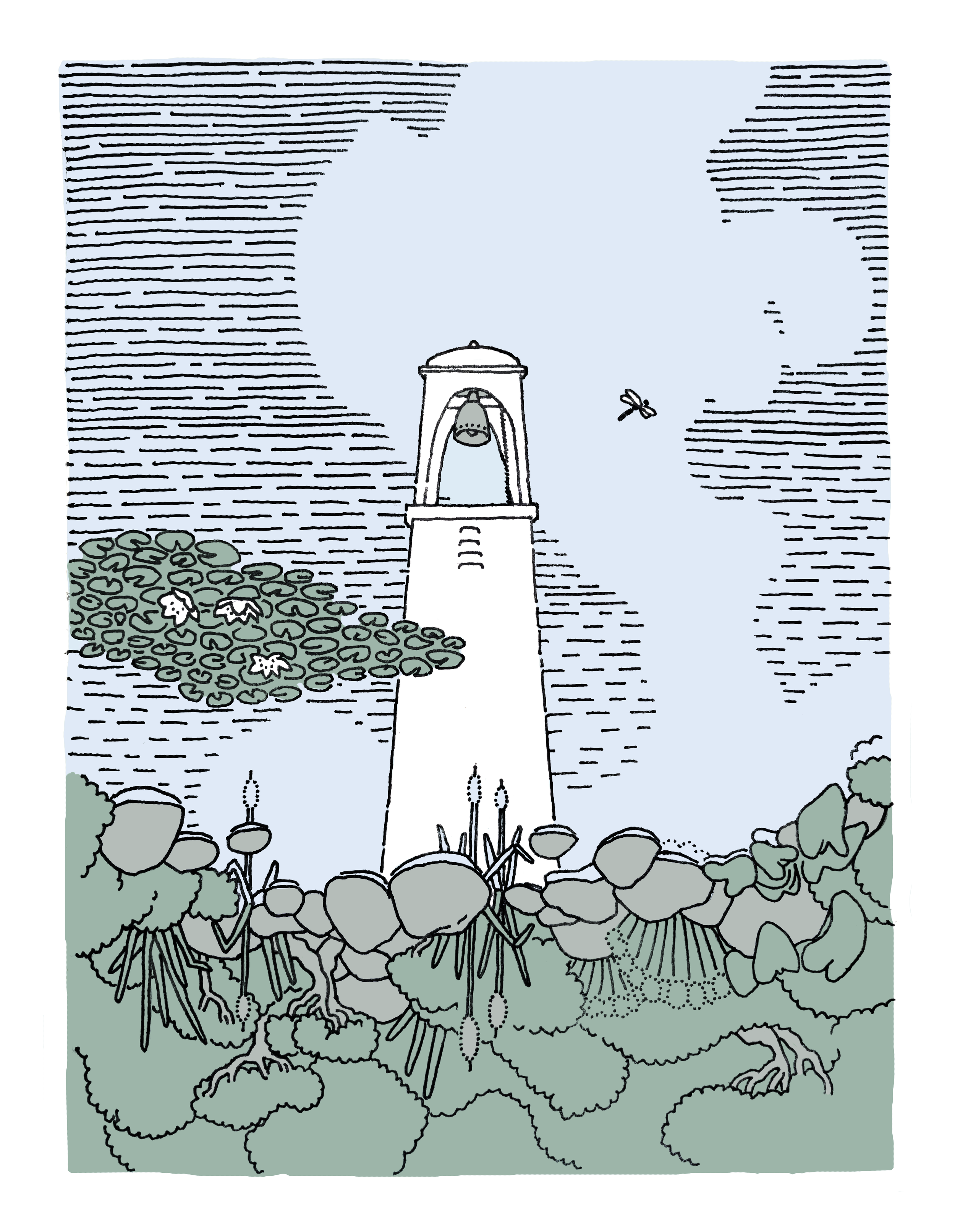 "klokketårn", ink and digital 2024