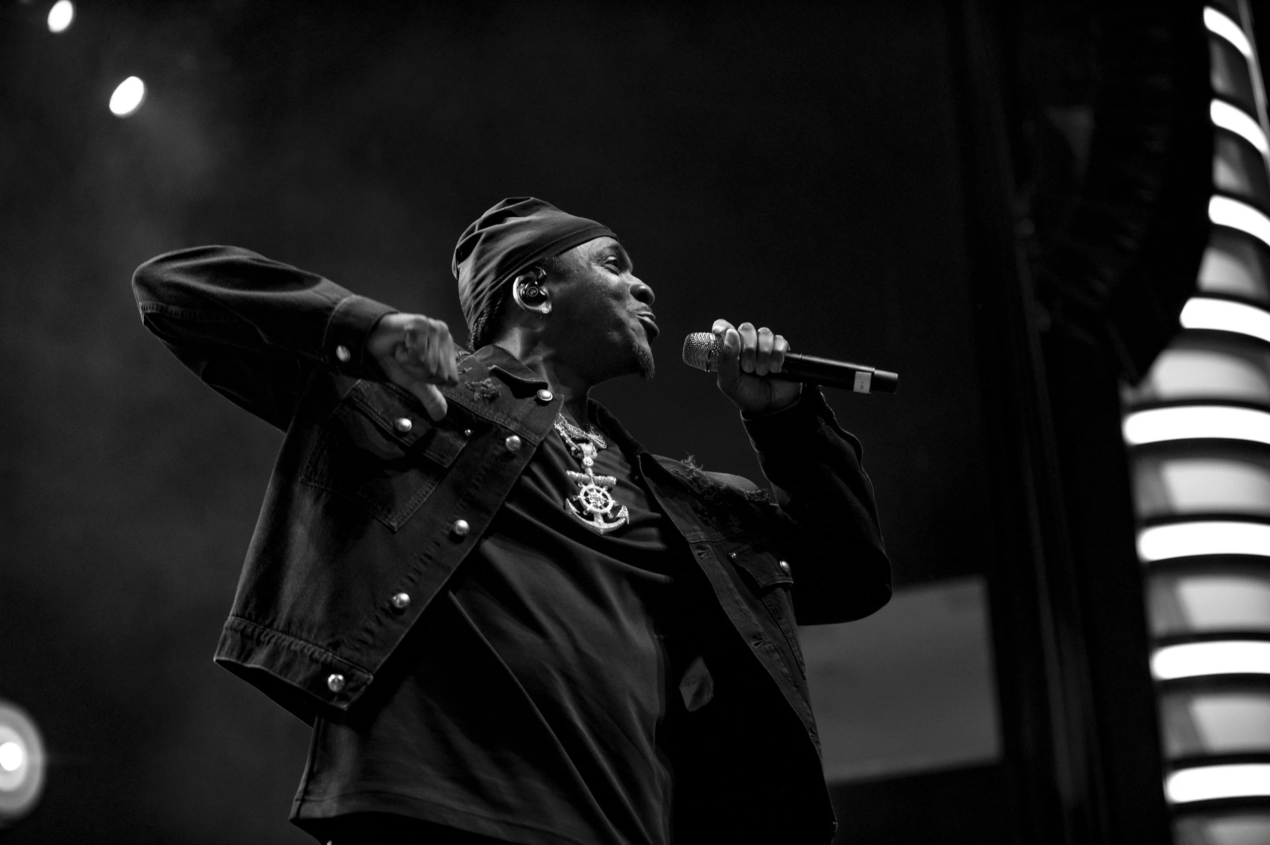 Pusha T on stage during Home For the Holidays Night 1 at The Dome in Virginia Beach