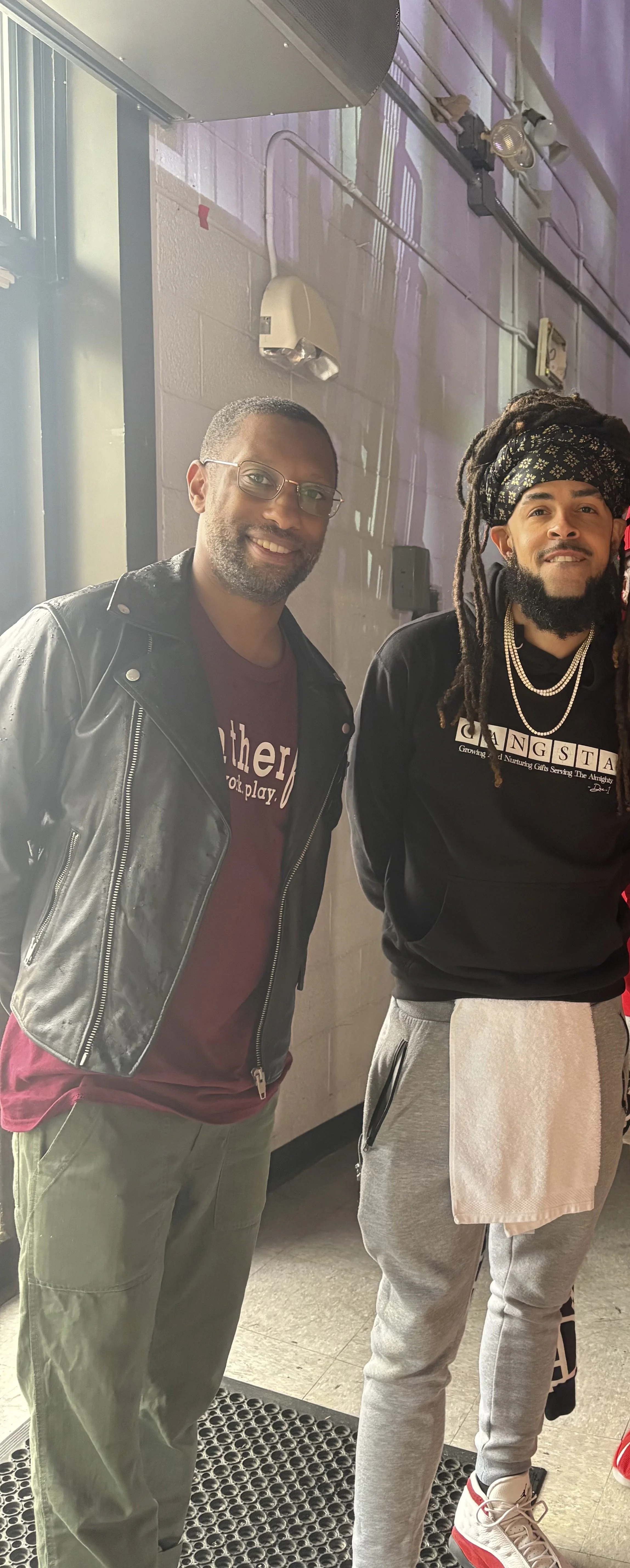 Linwood Johnson with rapper Dee-1