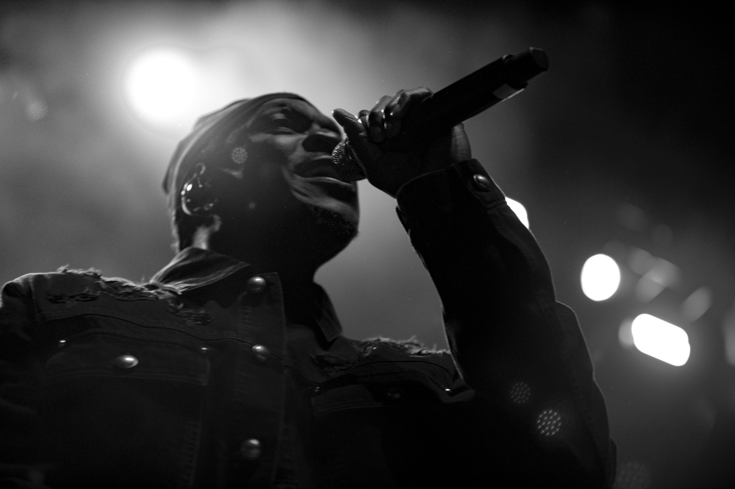 Pusha T on stage during Home For the Holidays Night 1 at The Dome in Virginia Beach