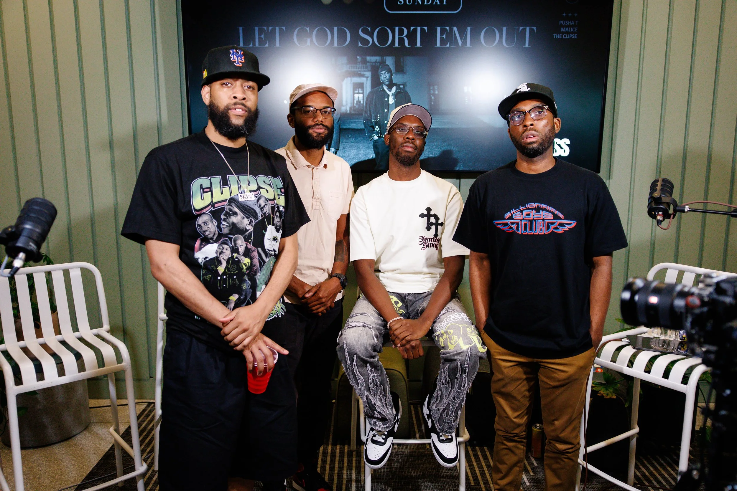 Vaughan Moss with hip-hop media members Lowkey, Mychal Denzel Smith, and Yoh