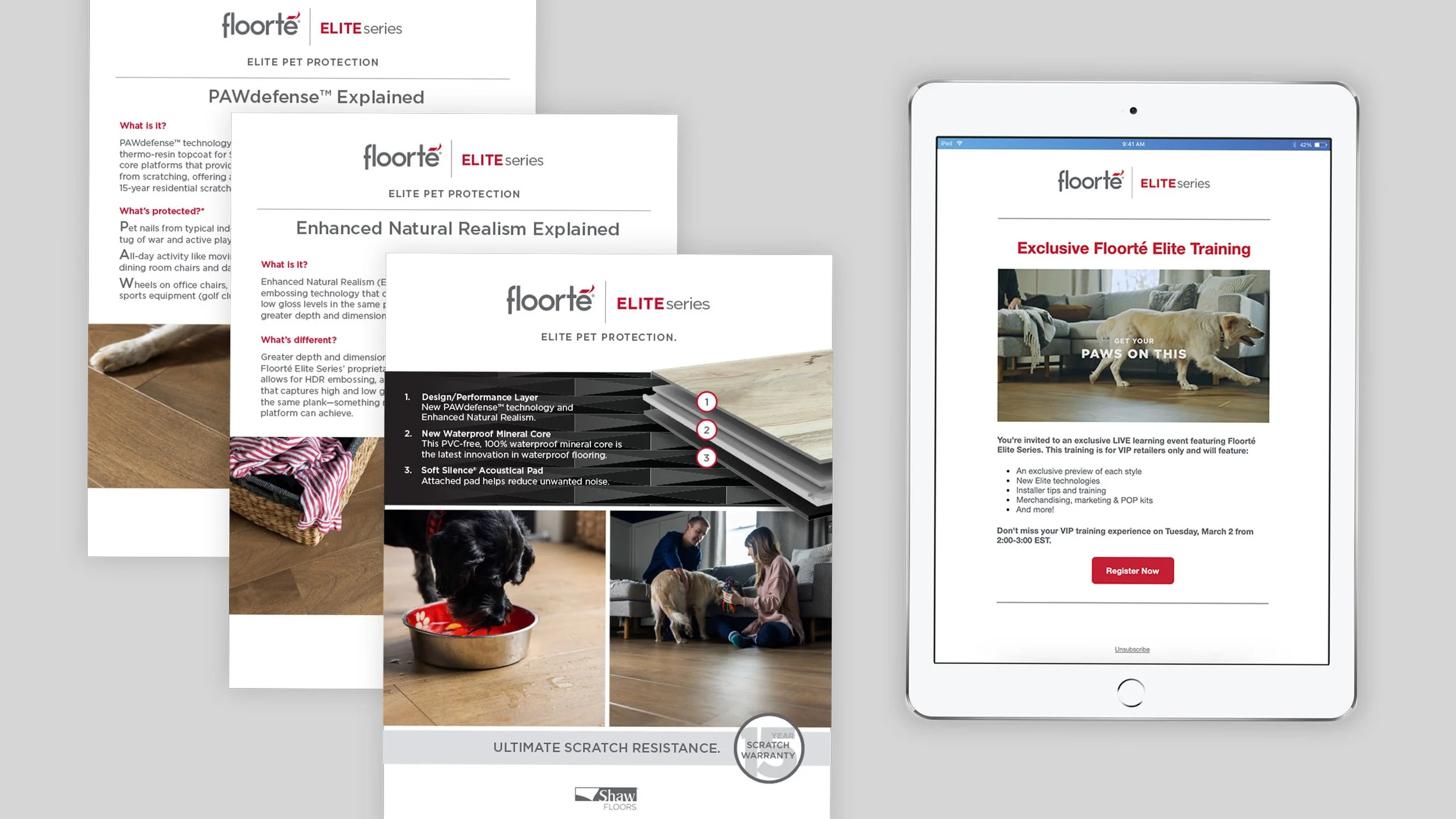 Informational documents and retailer training email