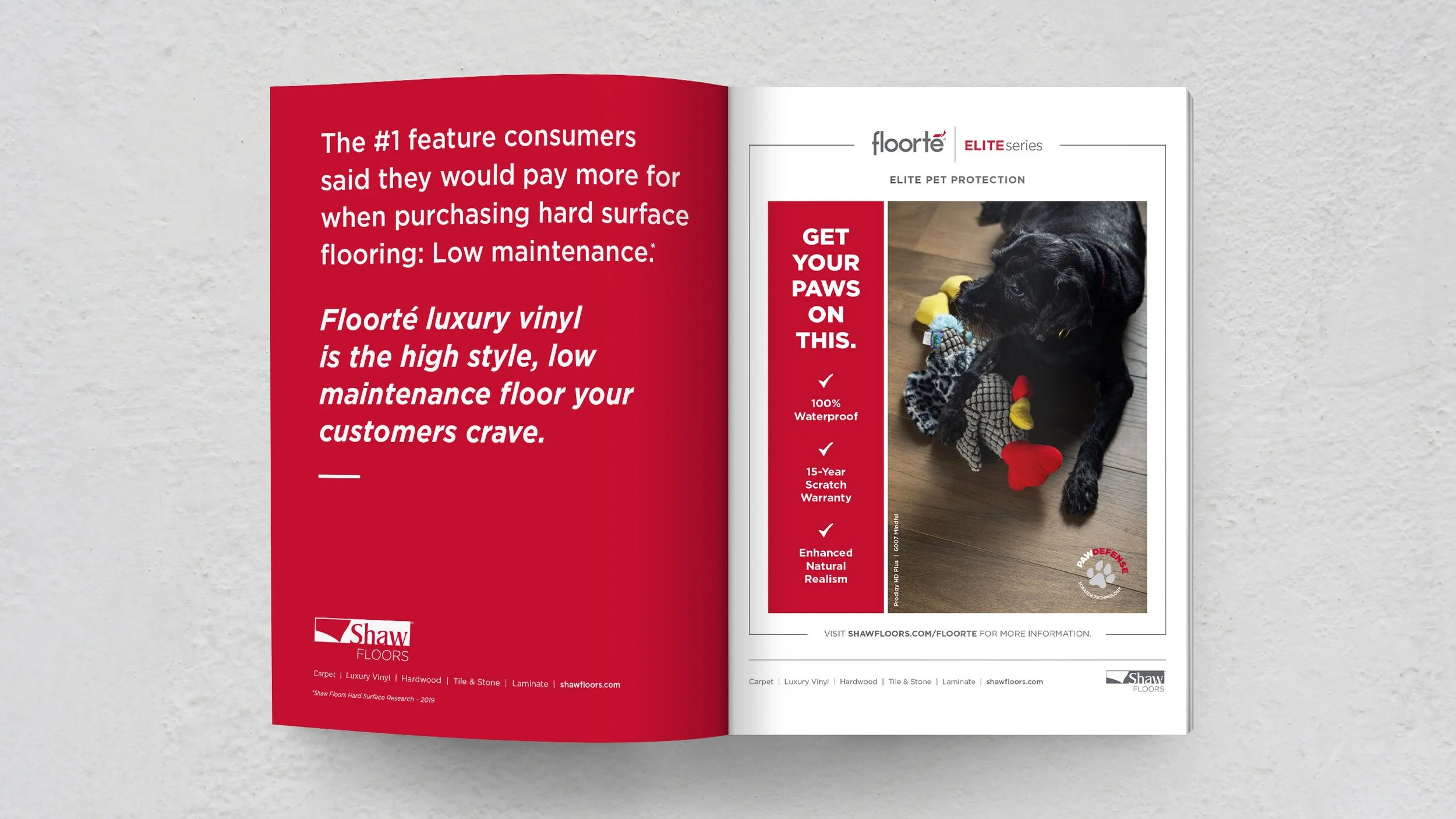 Trade magazine two page spread