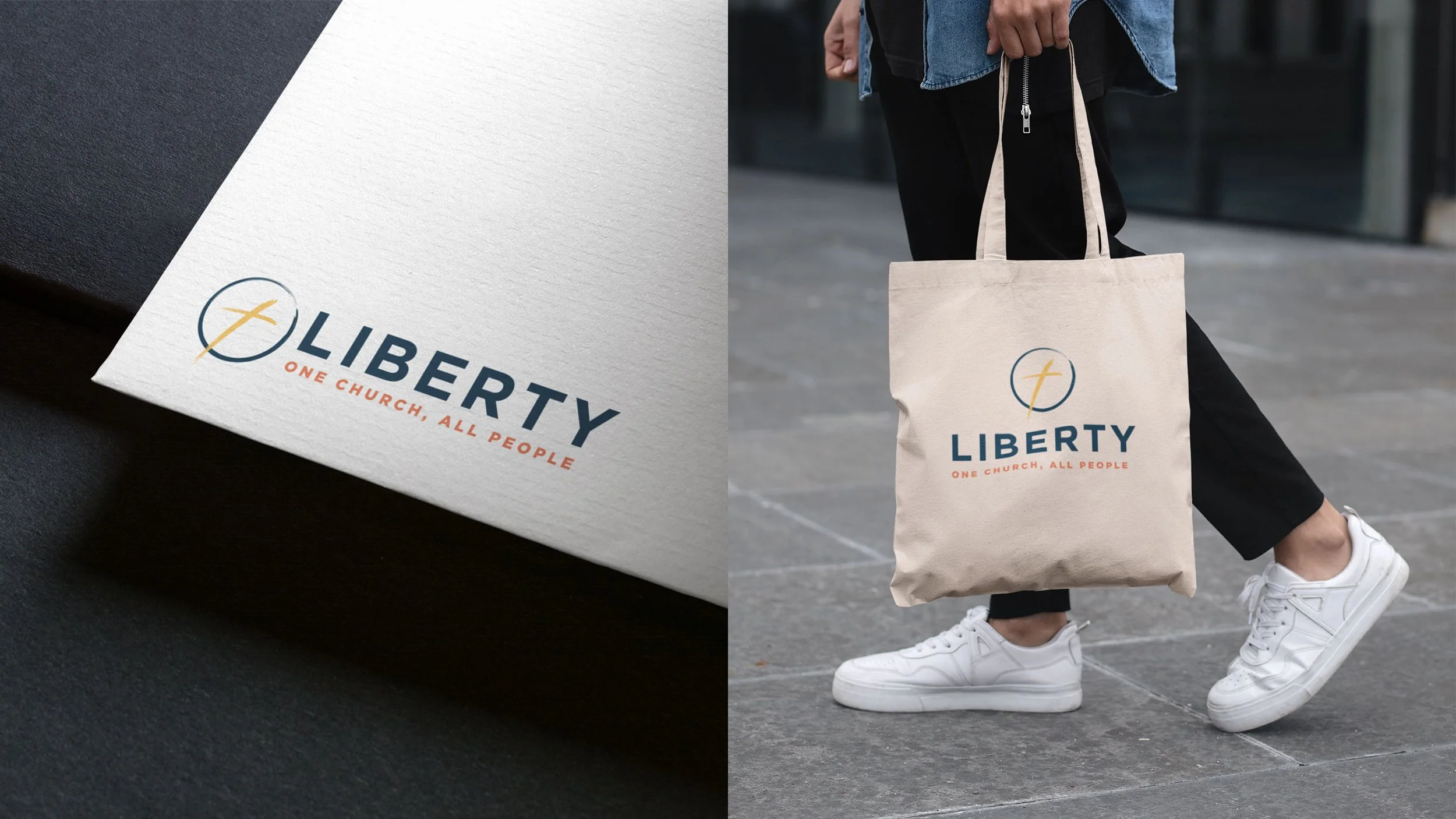 Full-color branded envelope and tote bag